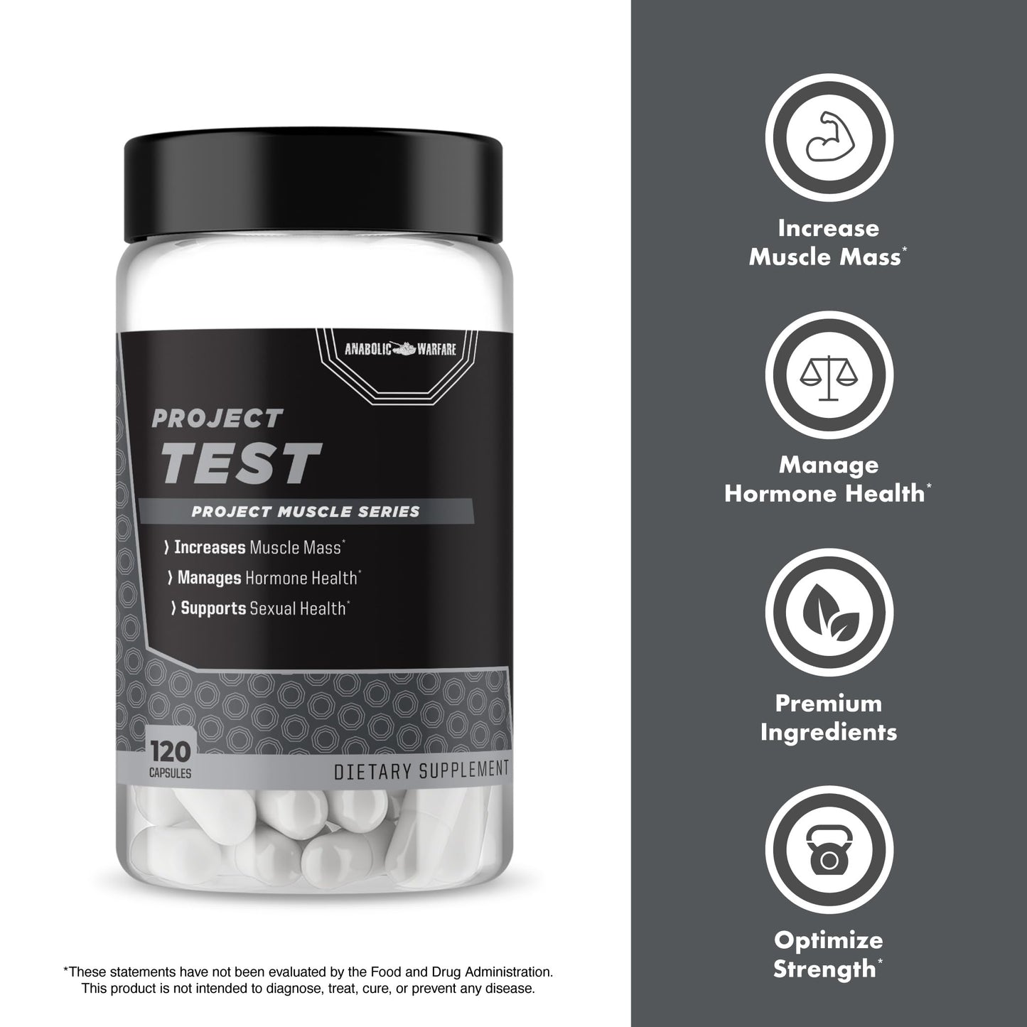 Anabolic Warfare Project Test Capsule, 120 Capsules