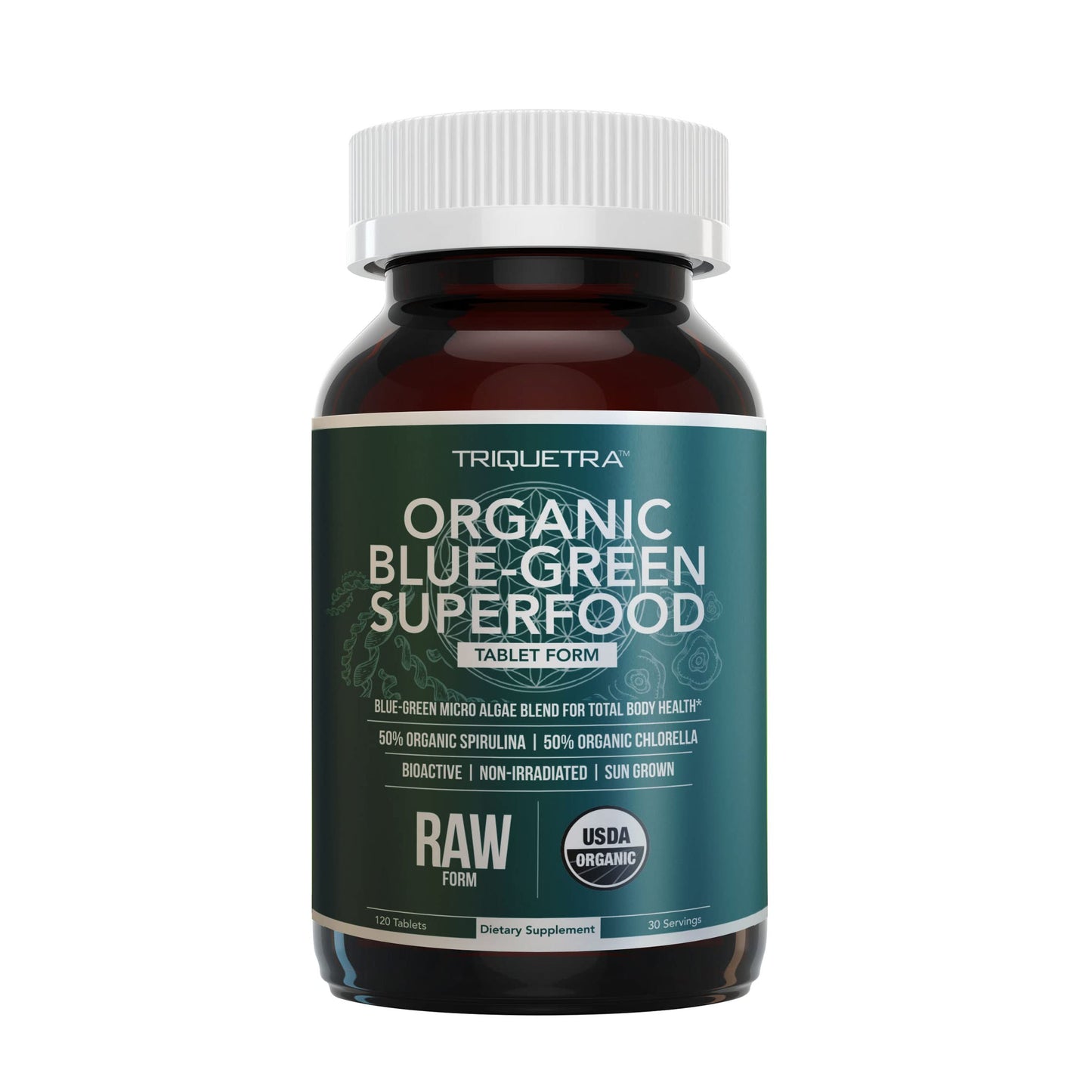 Triquetra Health Organic Spirulina & Chlorella 120 Tablets