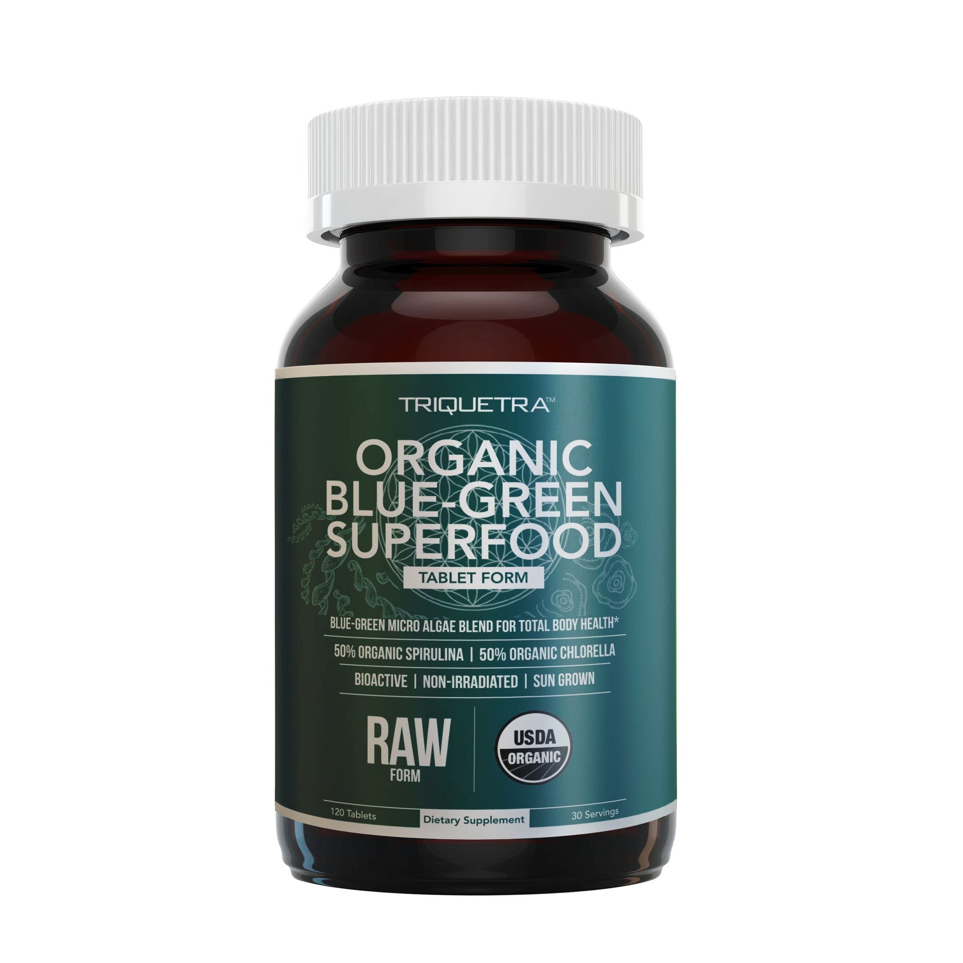 Triquetra Health Organic Spirulina & Chlorella 120 Tablets