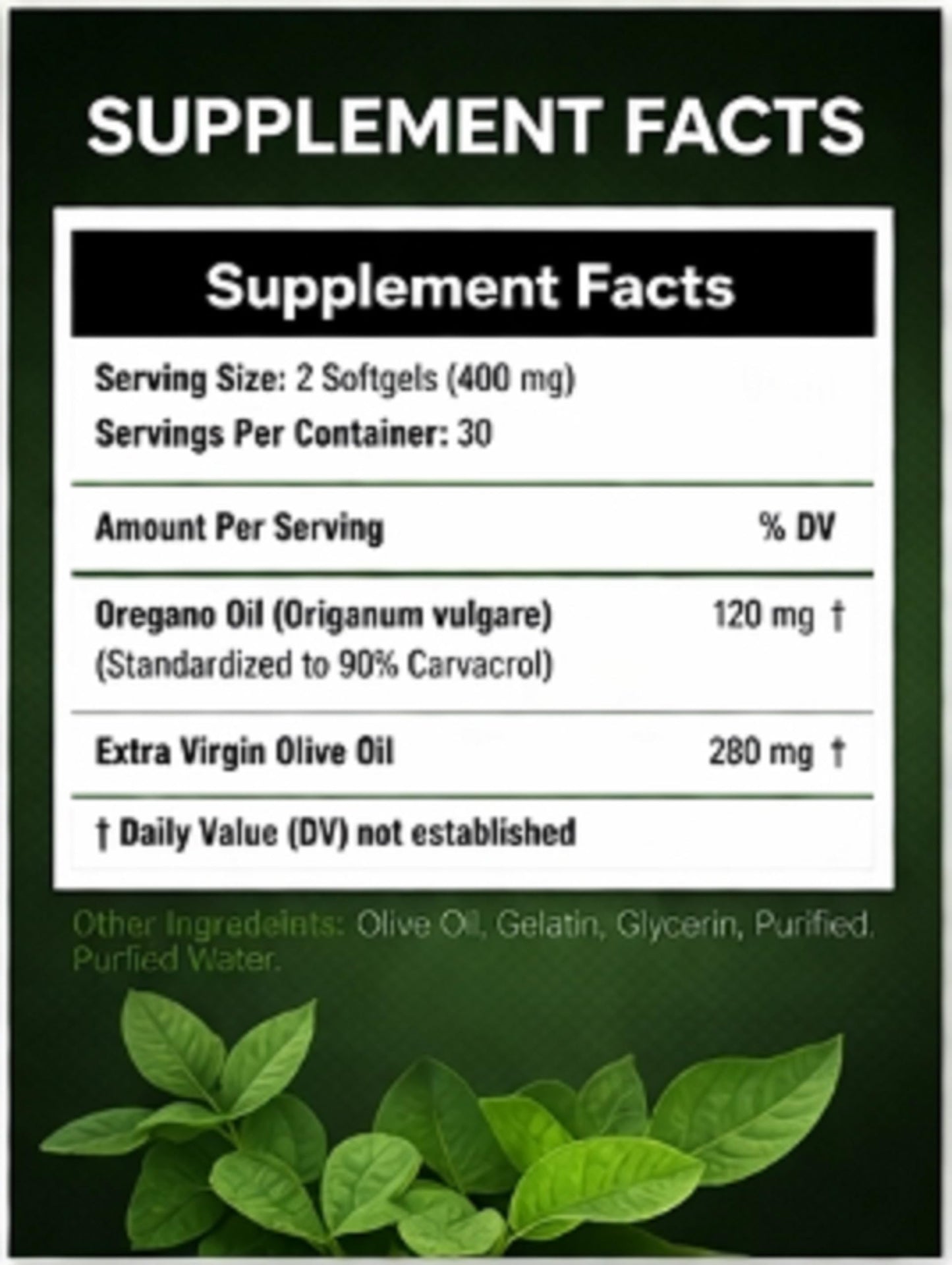 Lenico Comercializadora Oregano Oil Softgels 400 mg (60 Softgels)