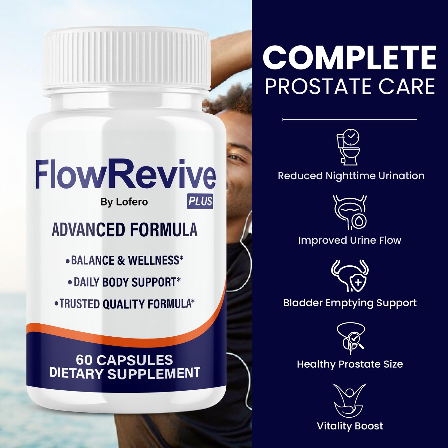Lofero Flow Revive Prostate Support Capsules, 180 Count