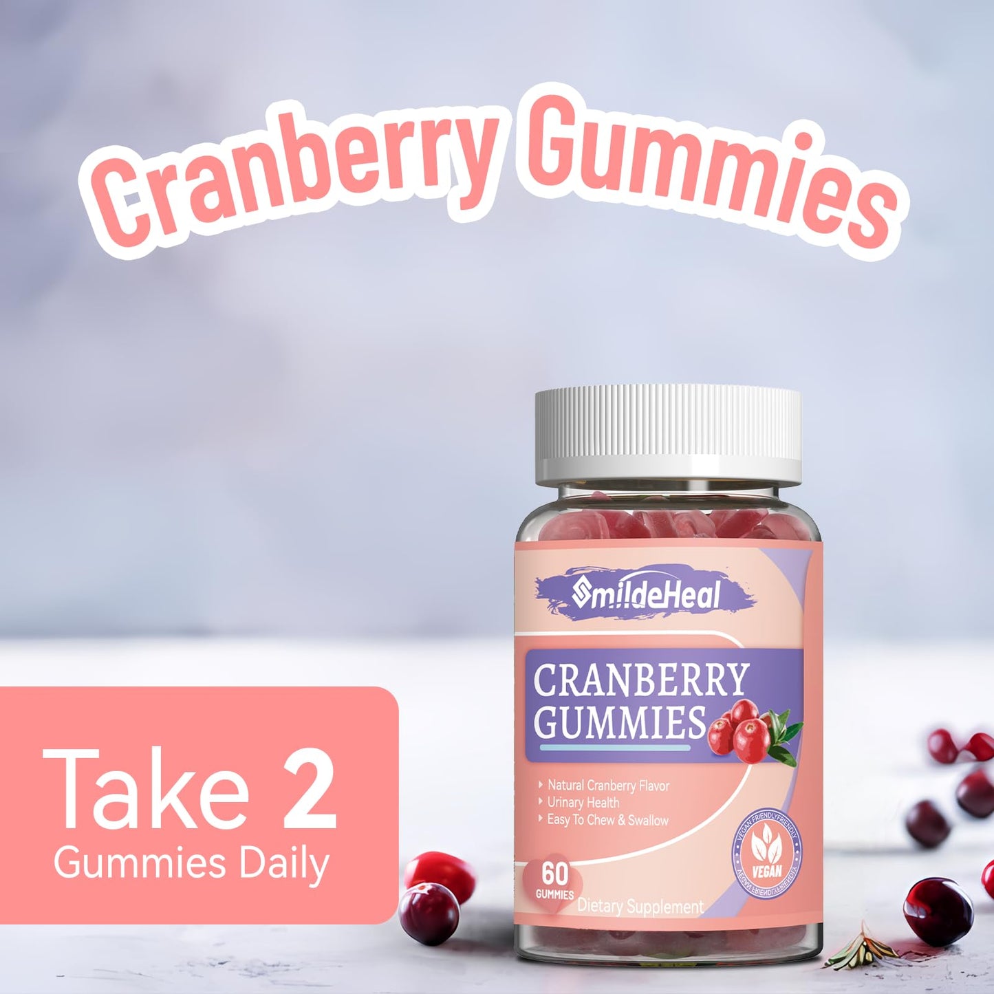 SmildeHeal Cranberry Gummies Gummy 60 Count