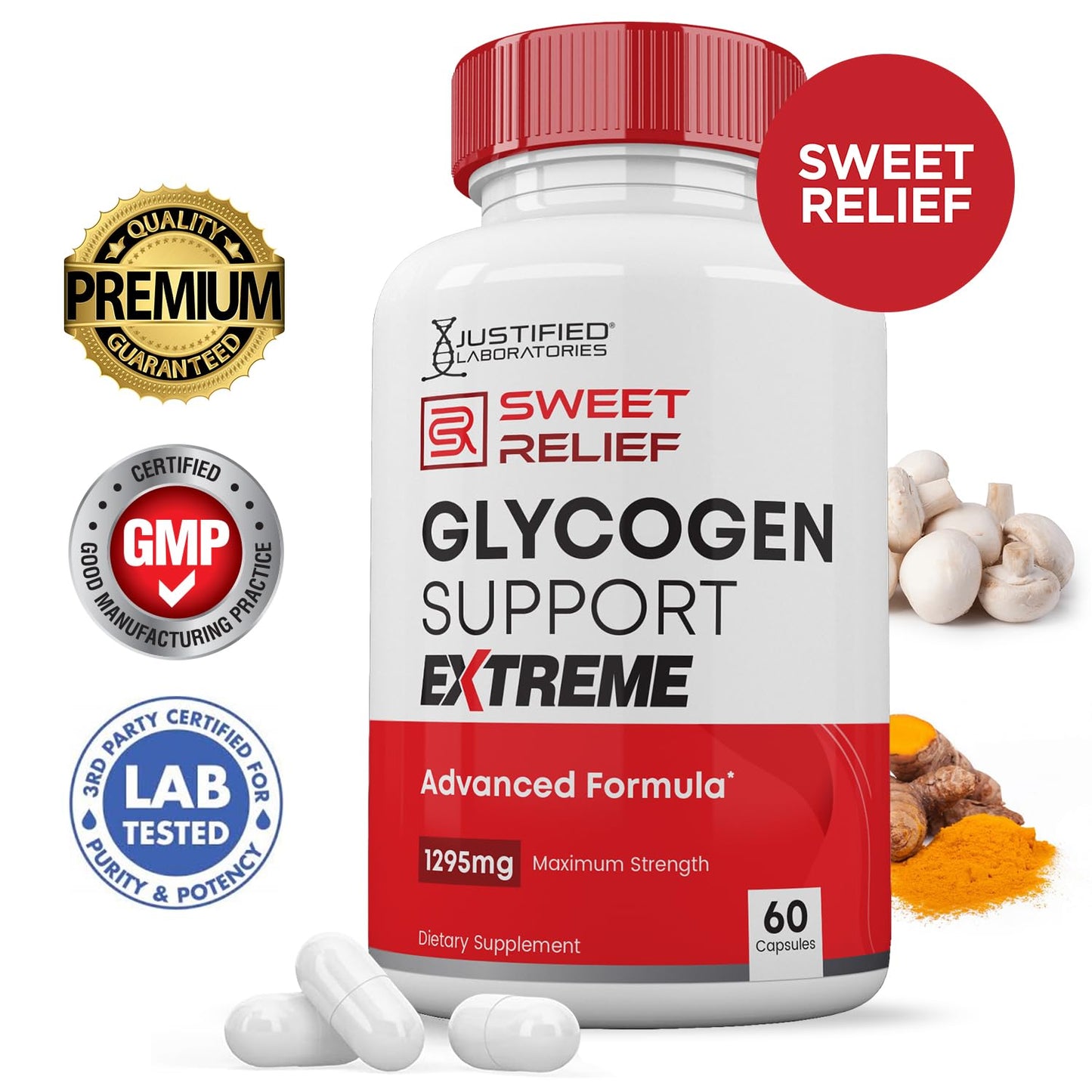 Justified Laboratories Sweet Relief Glycogen Support Extreme Capsule, 60 Count