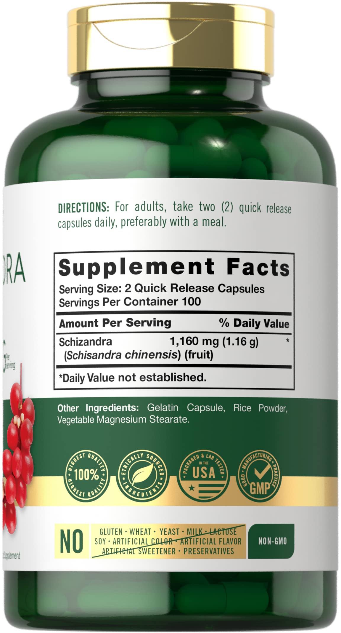 Carlyle Schisandra Supplement 1160 mg Capsule 200 Count