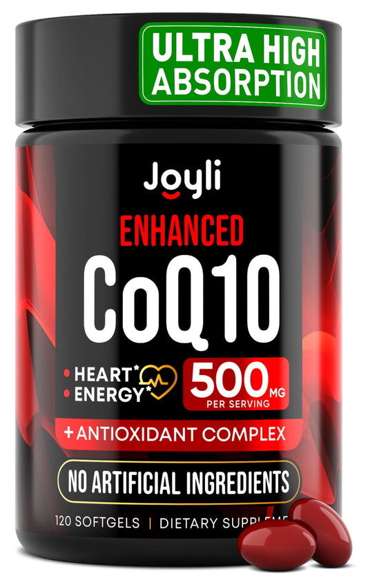 JOYLI Nutrition CoQ10 High Absorption 500mg Softgels, 120 Count