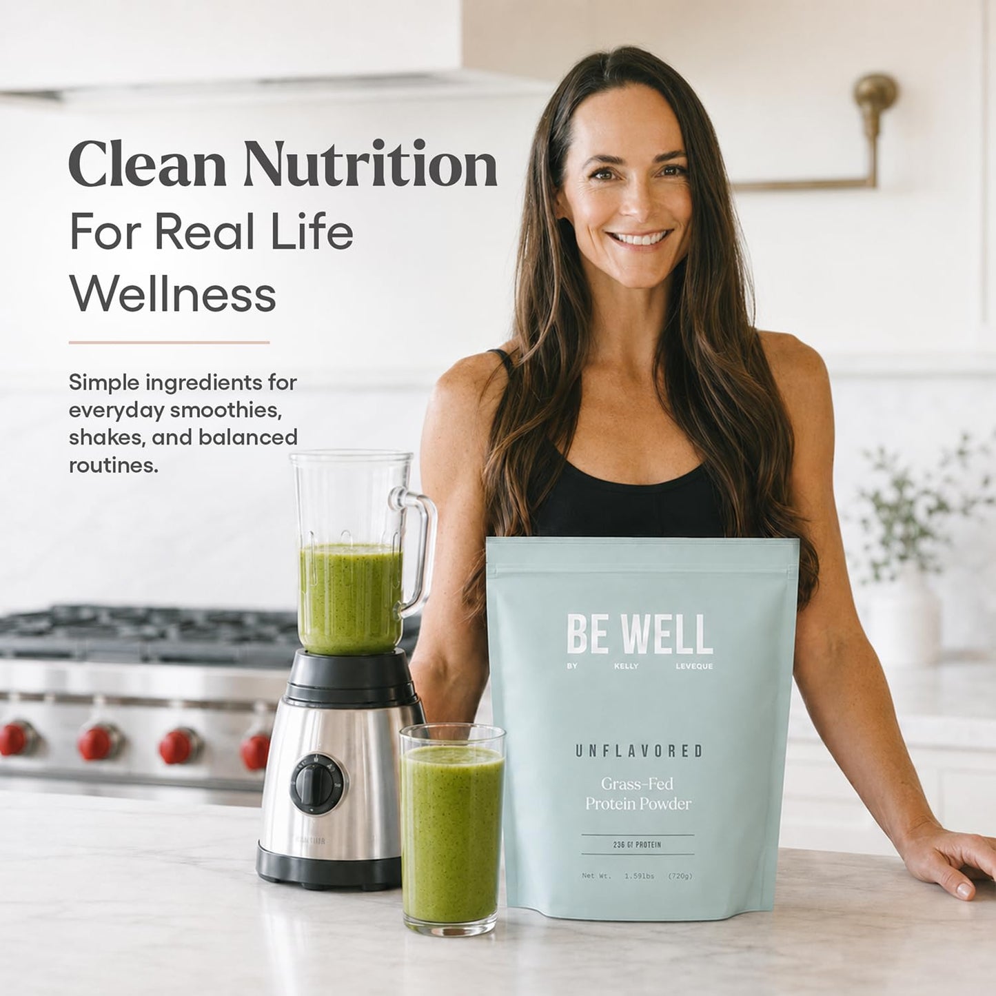 Be Well by Kelly LeVeque Unflavored Grass-Finished Beef Protein Powder 1.59 lb