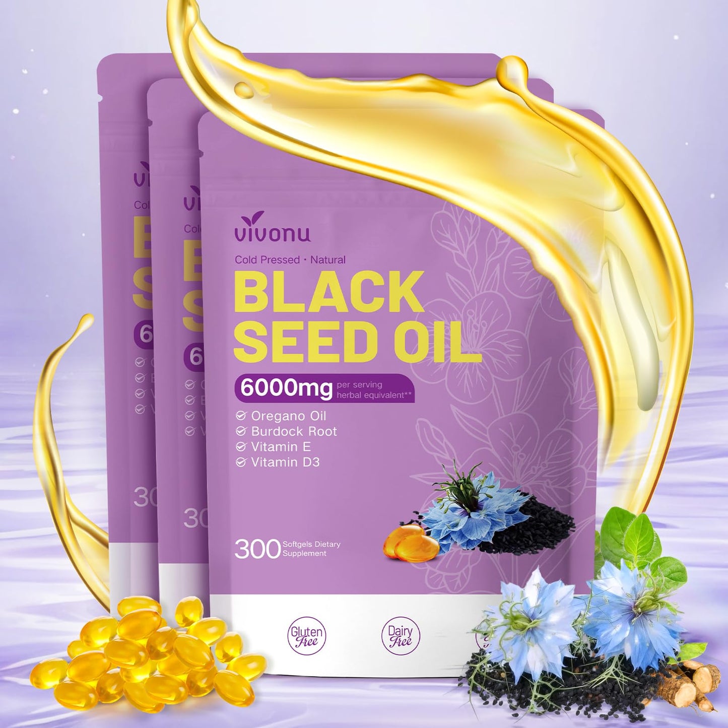 VivoNu Black Seed Oil Softgels 900 Count