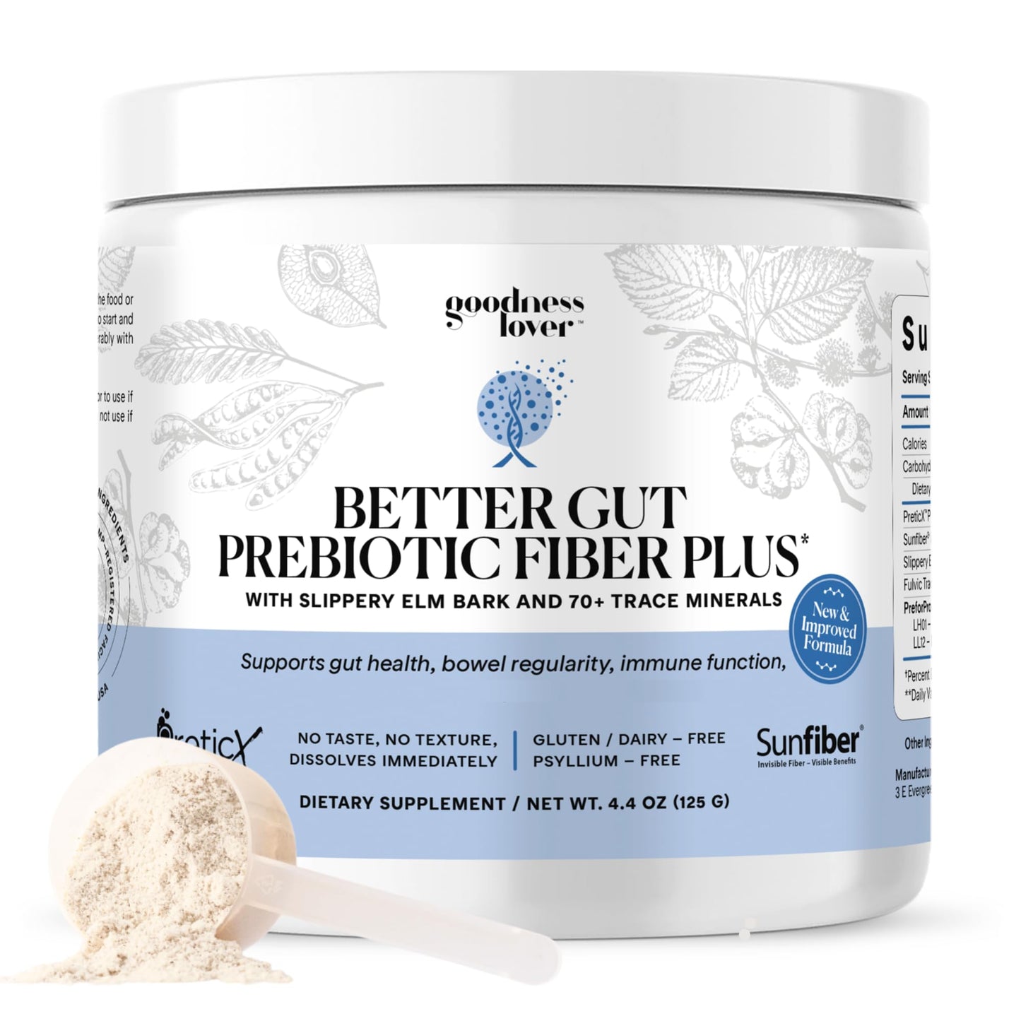 Goodness Lover Better Gut Prebiotic Fiber Plus Powder, 4.4 Ounce