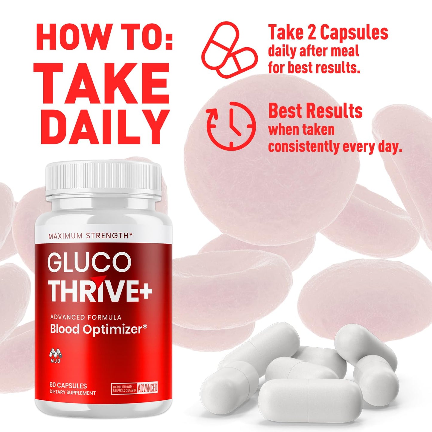 MJO Gluco Thrive Blood Health Support Capsules, 180 Capsules