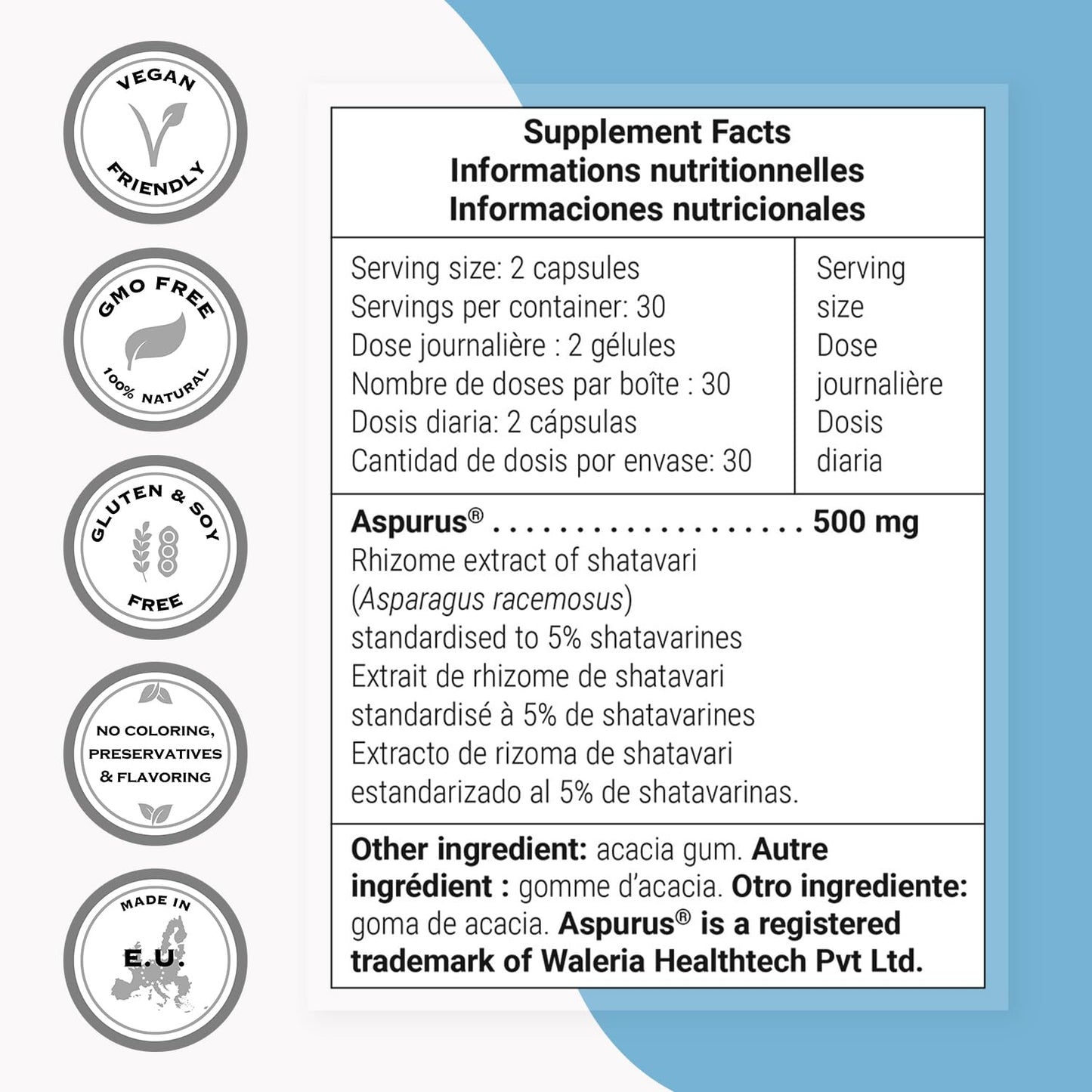 Supersmart Shatavari High Potency Capsule, 60 Count
