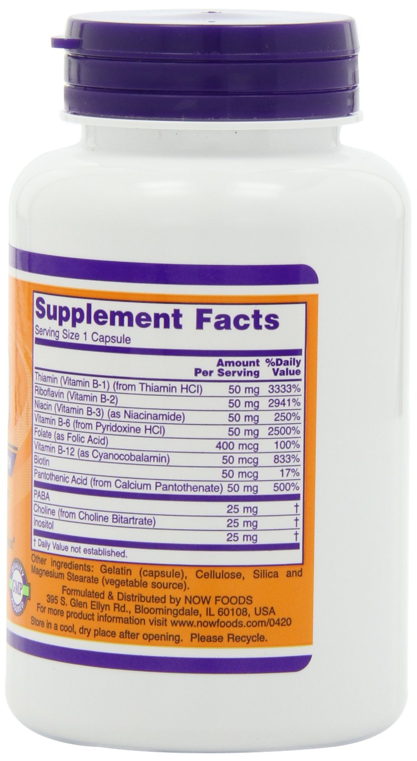NOW Foods B-50 Vitamin B-Complex Capsules, 200 Capsules