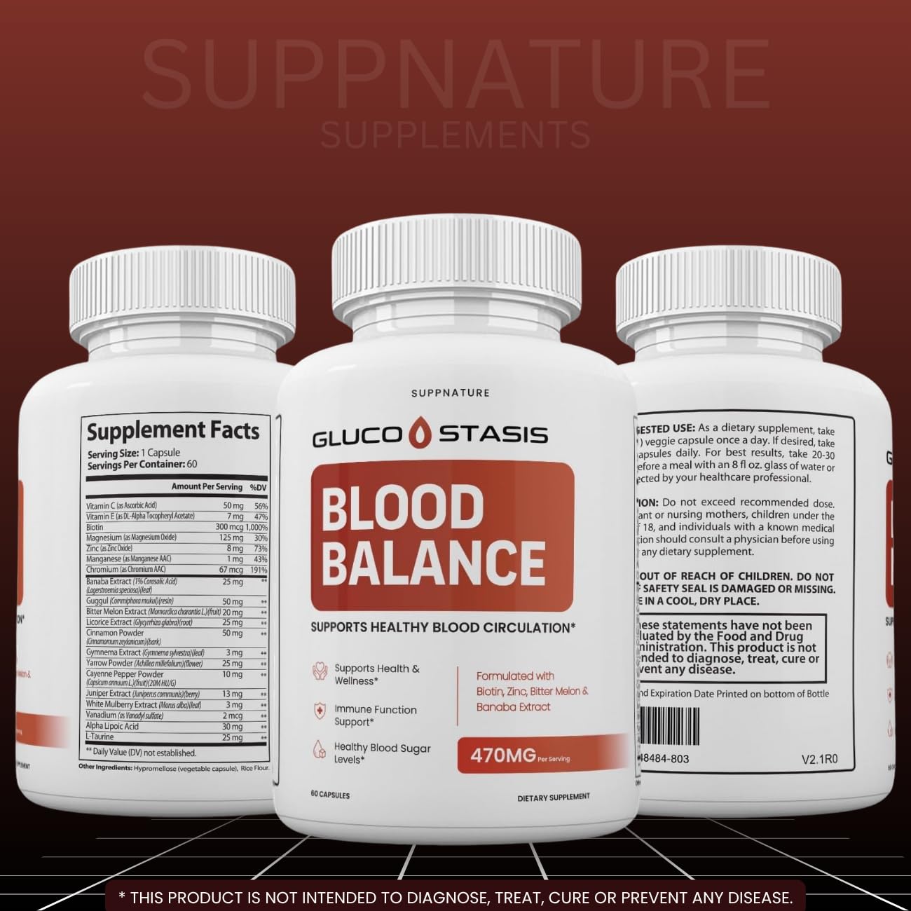 SuppNature Gluco Stasis Capsules 120 Capsules