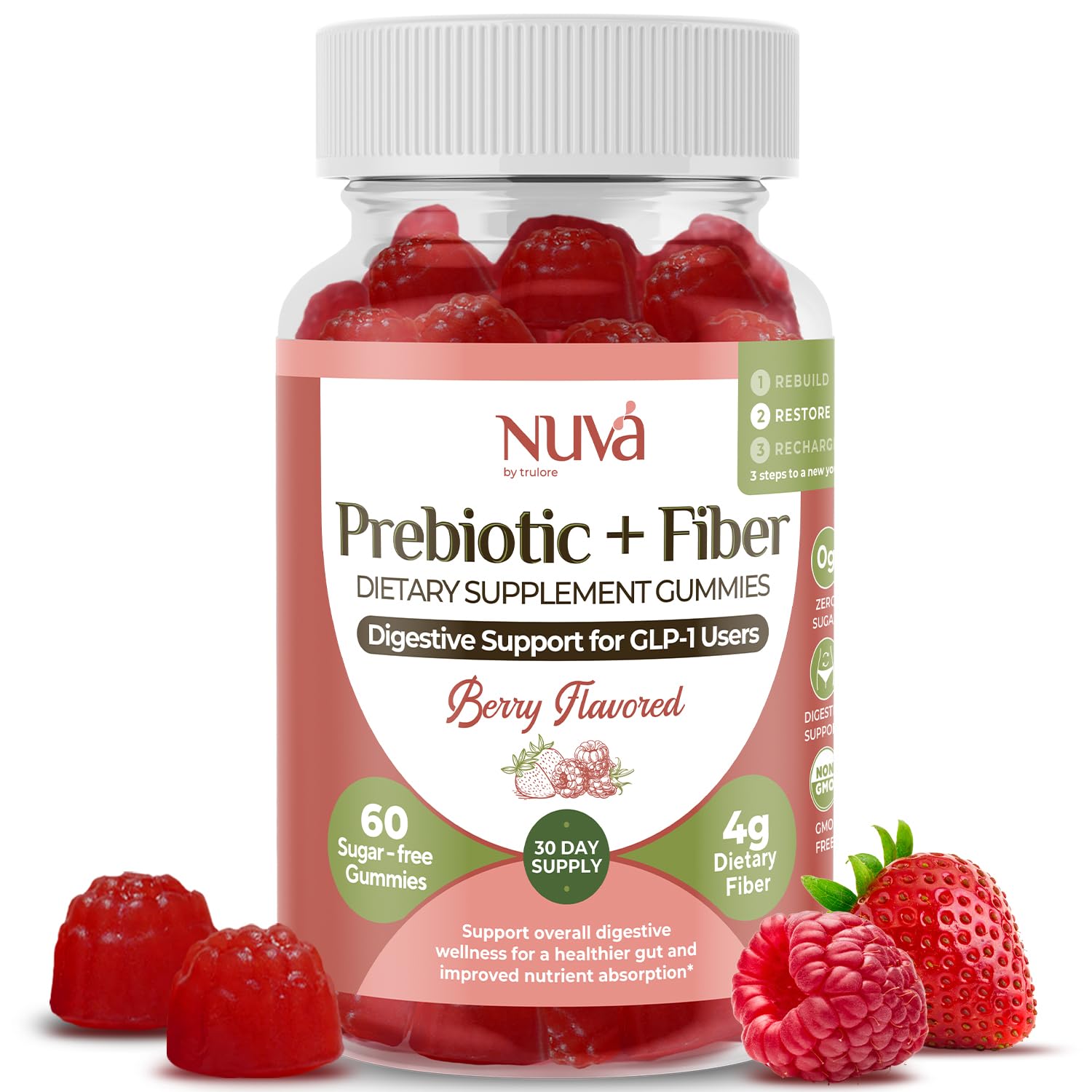 NuVa Prebiotic + Fiber Gummies, 60 Gummies