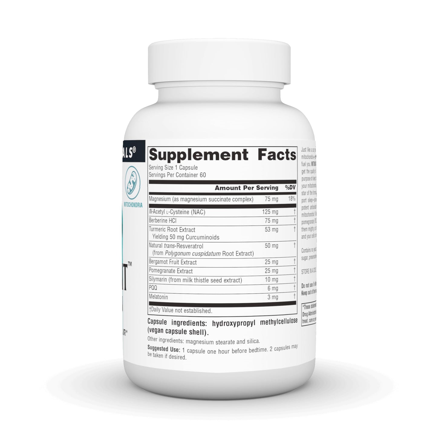 Source Naturals MitoNight with Melatonin Mitochondrial Repair Capsules 60 Count