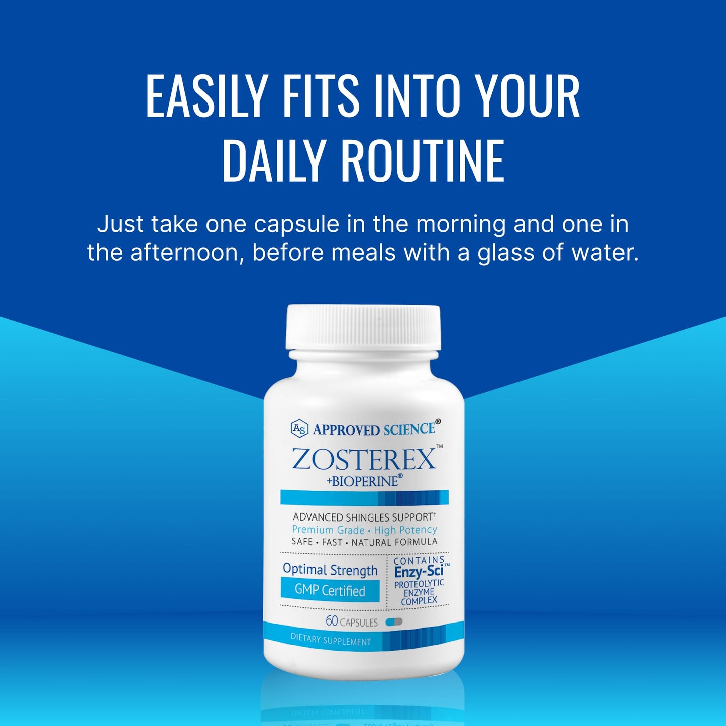 Approved Science Zosterex Extra-Strength L-Lysine 1000mg, Vitamin B Complex, Zinc - Immune Support & Cold Sore Treatment, 180 Capsules