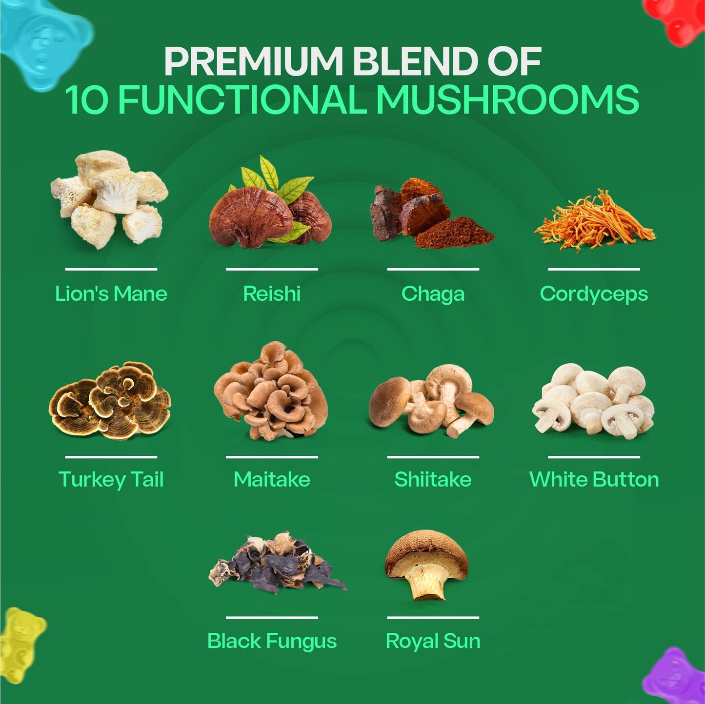 BIO VITALICA Mushroom Gummies 360 Gummies