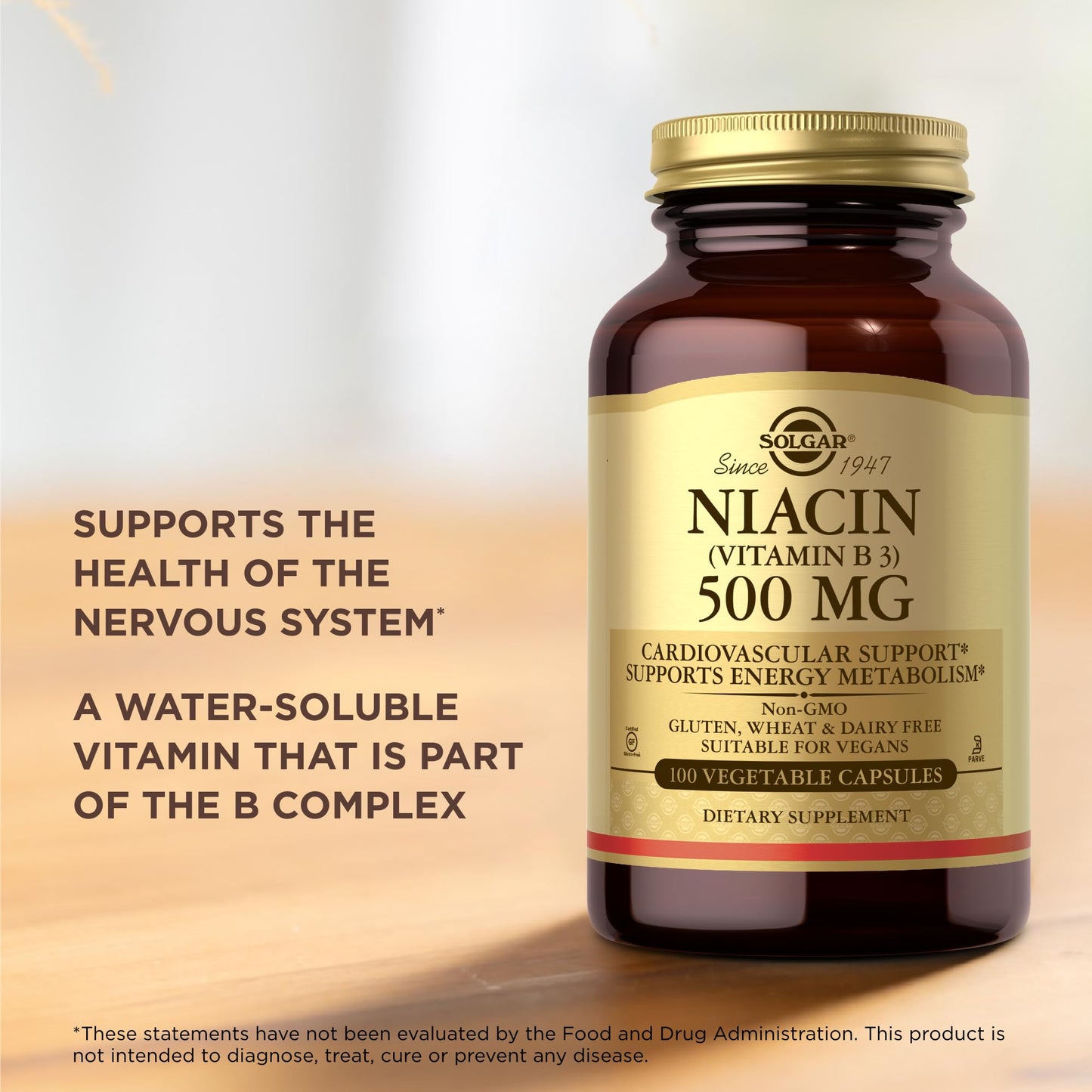 Solgar Niacin 500 mg Capsules 100 Count