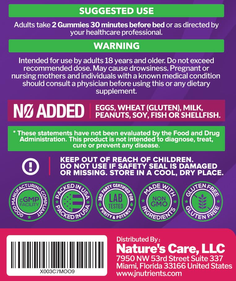 Just Nutrients Melatonin 20mg Gummies, 120 Count