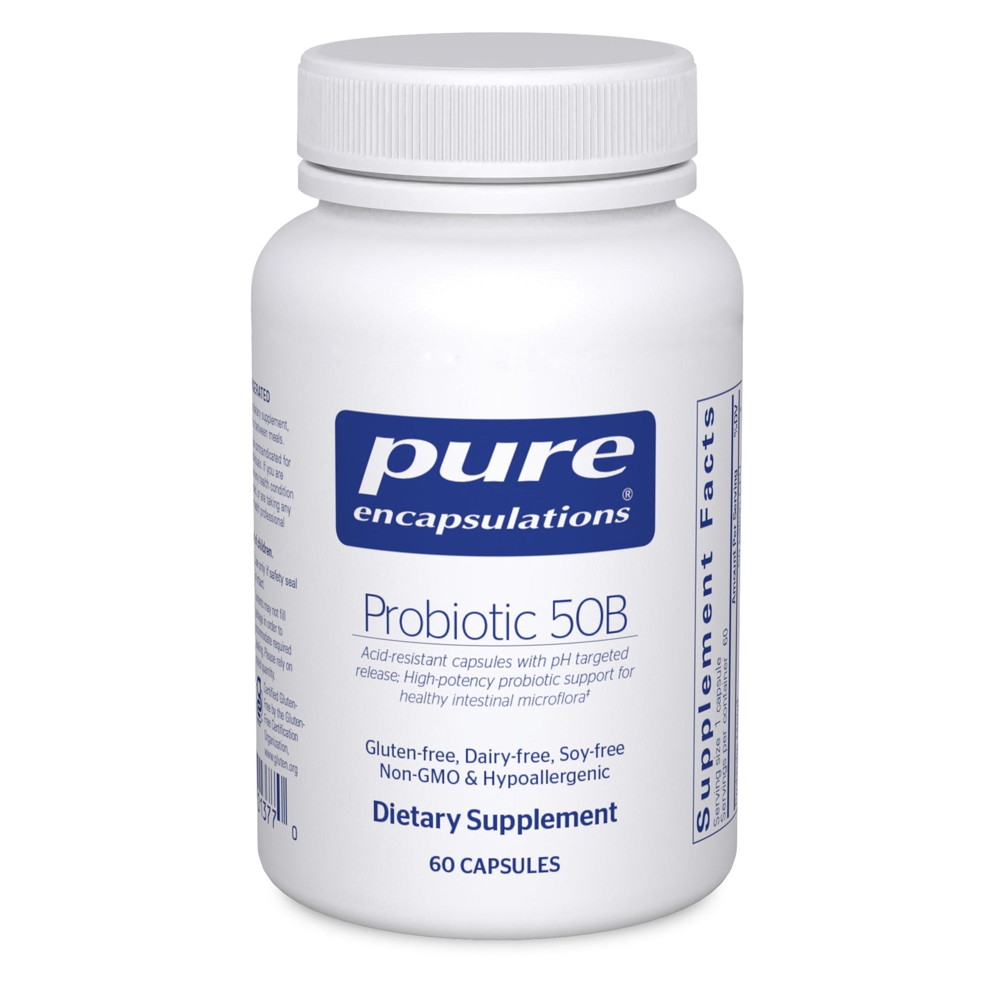 Pure Encapsulations Probiotic 50B Digestive Health Probiotic Immune Support Acid-Resistant Capsules, Gluten Free & Non-GMO, 60 Capsules