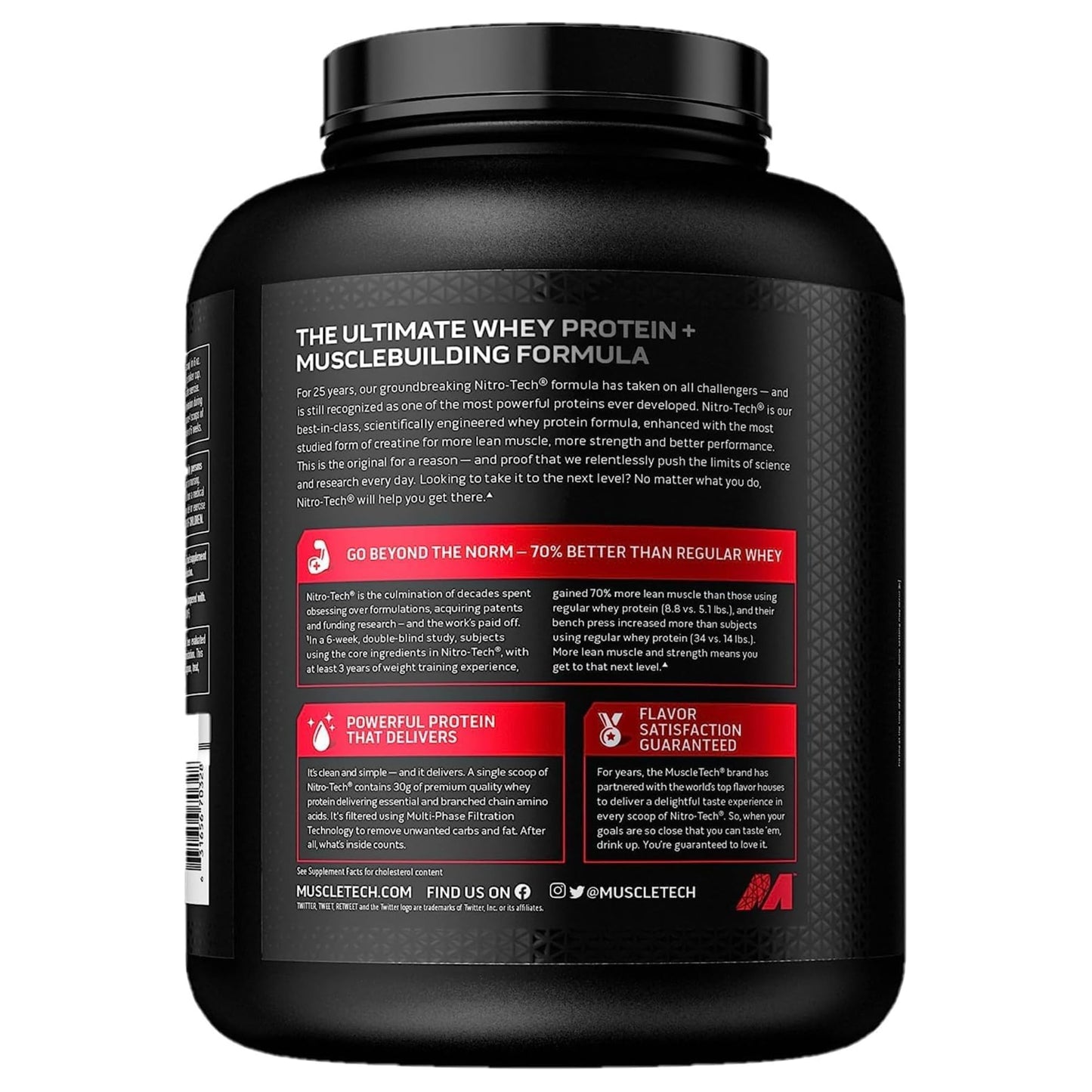 MuscleTech NitroTech Performance Series Whey Isolate Chocolate Powder, 64 Servings