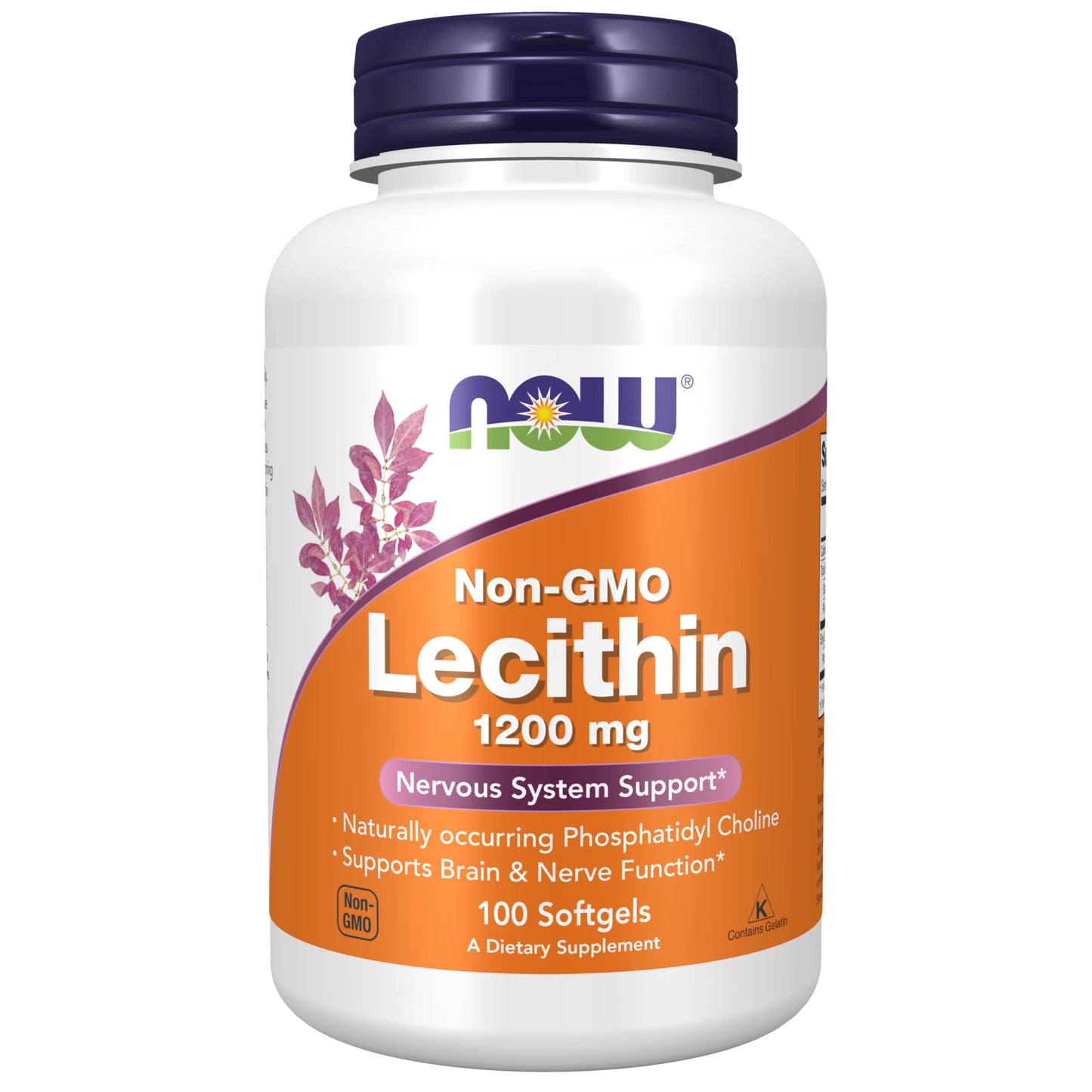 NOW Foods Lecithin 1200 mg with Phosphatidyl Choline Softgels, 100 Count