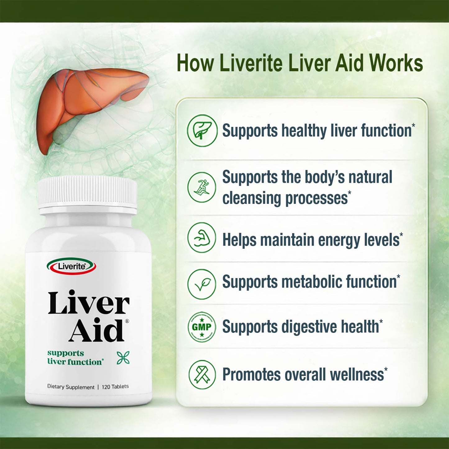 LIVERITE Liver Aid Dietary Supplement Tablets 150