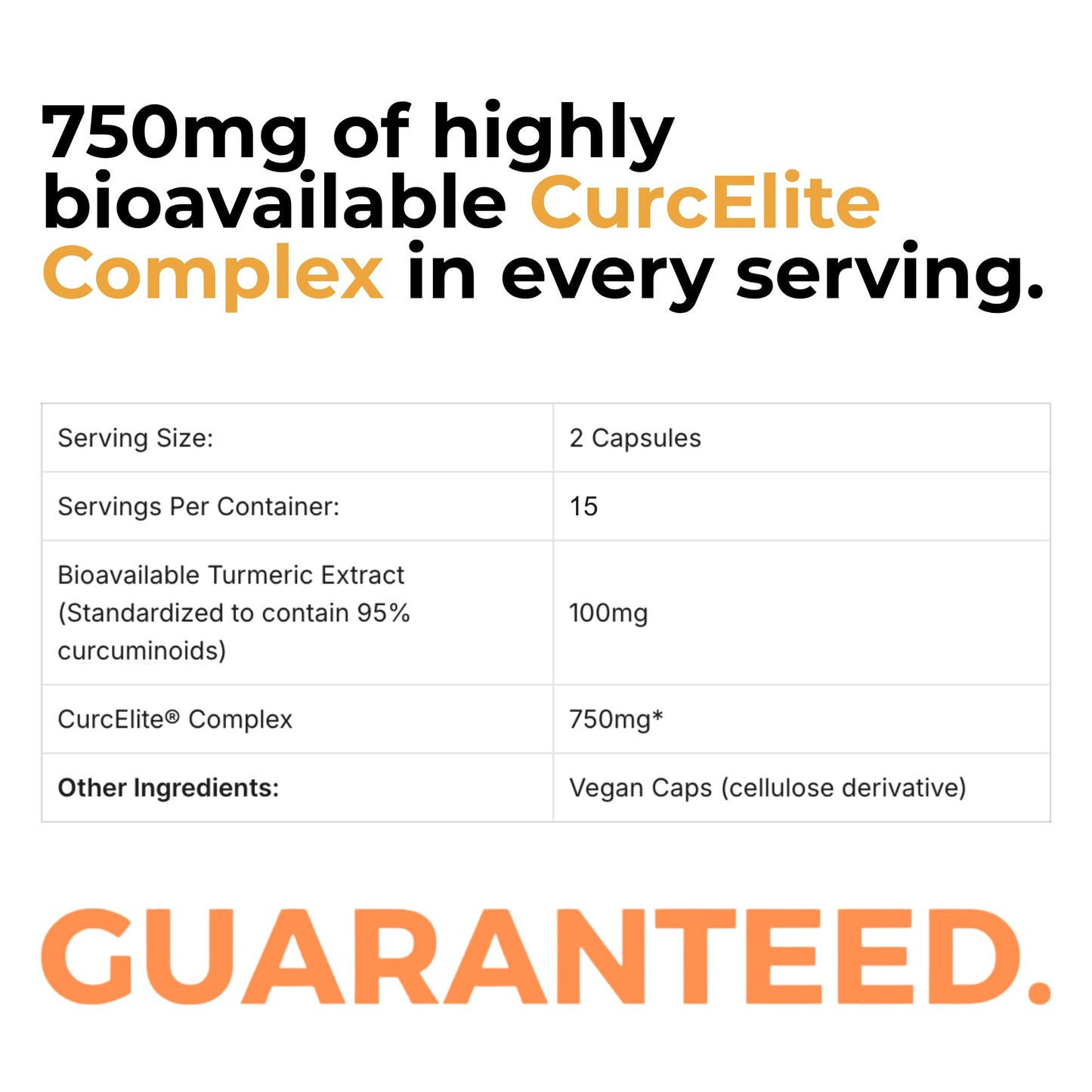 BrocElite CurcElite Curcumin Turmeric Extract 95% Curcuminoids Capsules 30 Count