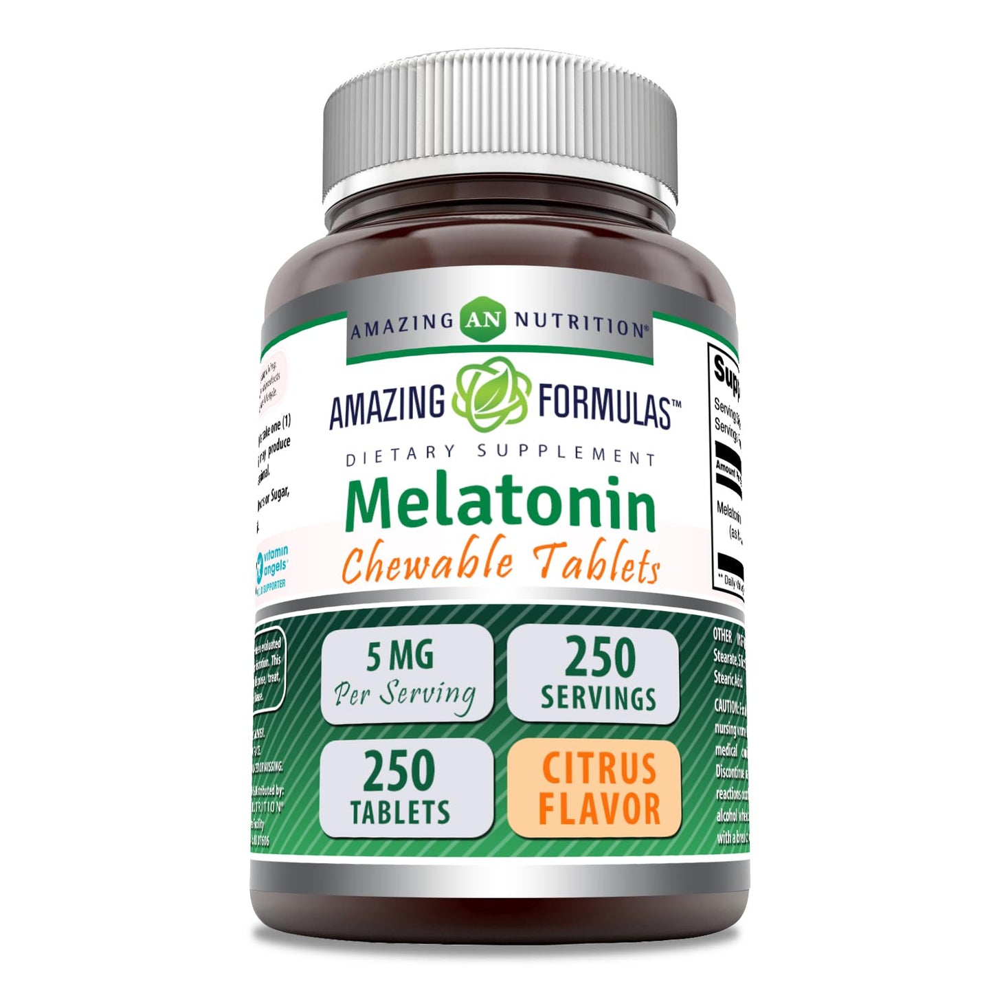 Amazing Nutrition Melatonin Chewable Supplement 5 mg Per Serving, 1 Count