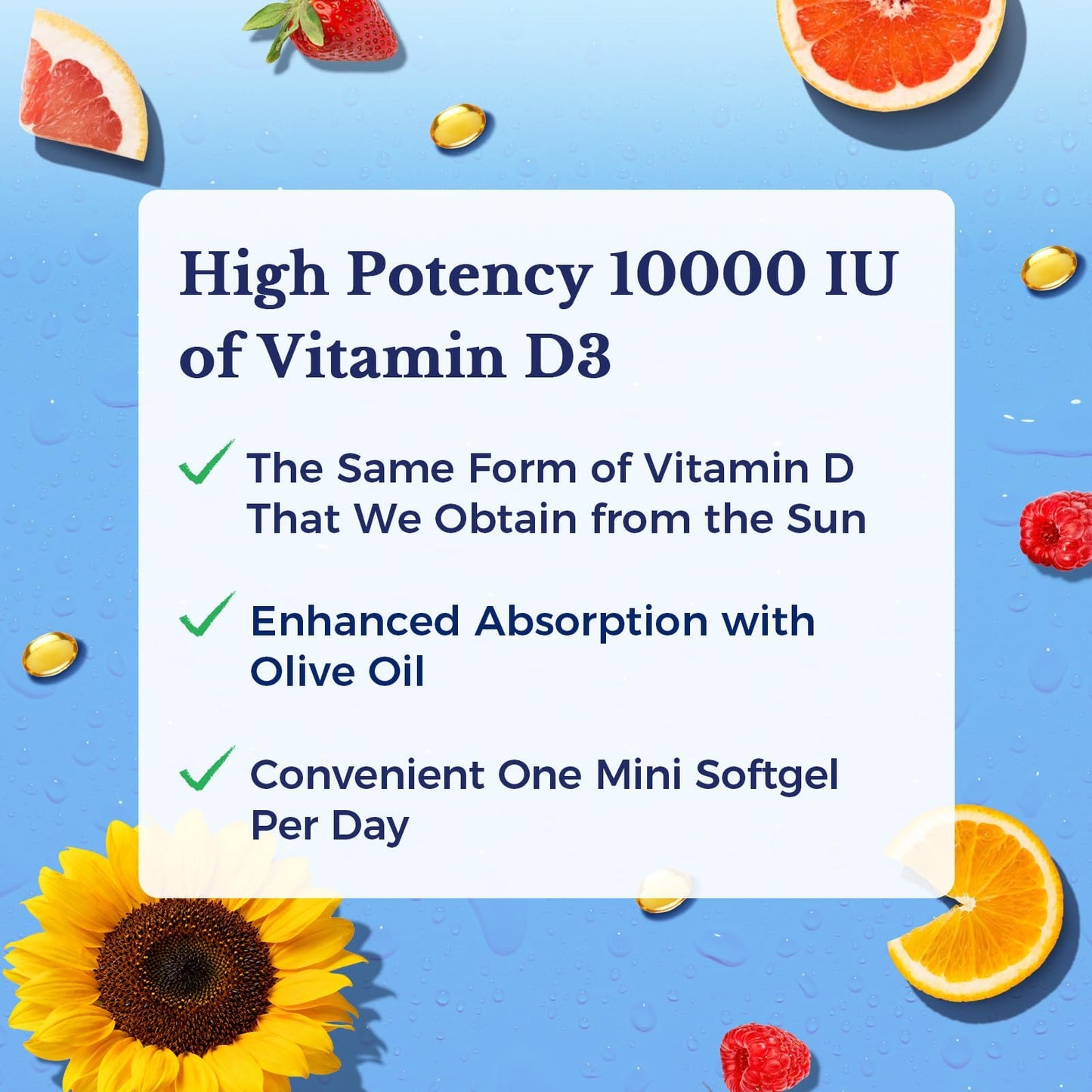 Vitalitown Vitamin D3 10,000 IU (250 mcg) Softgels 240