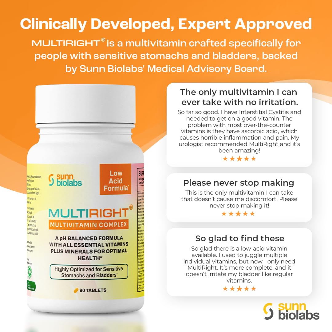 SUNN BIOLABS Low Acid Multivitamin Tablet 90 Tablets