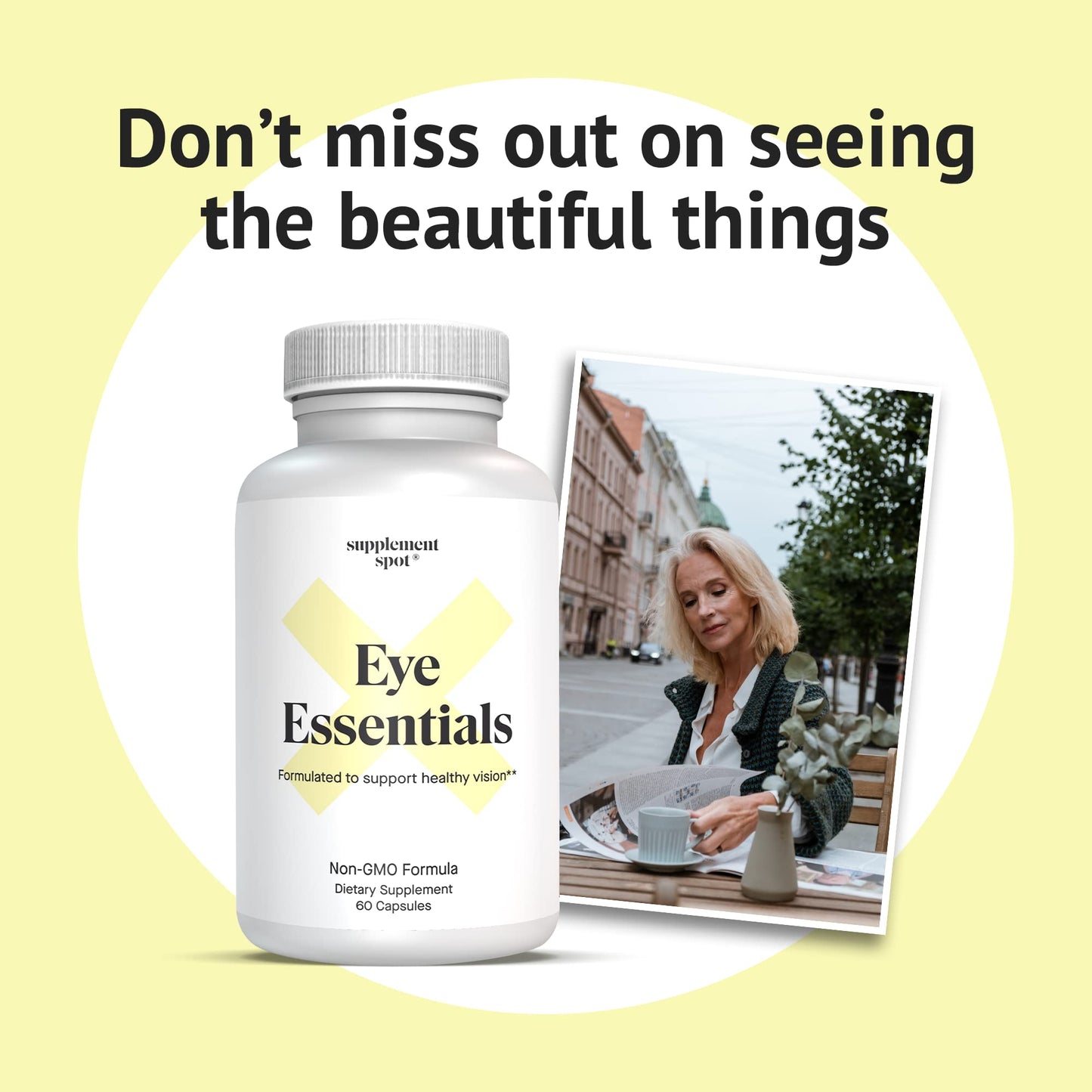 Supplement Spot Eye Essentials for Adults – Vitamins & Multi Minerals Supplement with Vitamin A, Bilberry Extract, Zinc & Antioxidants for Eye Health Capsule 1 Count