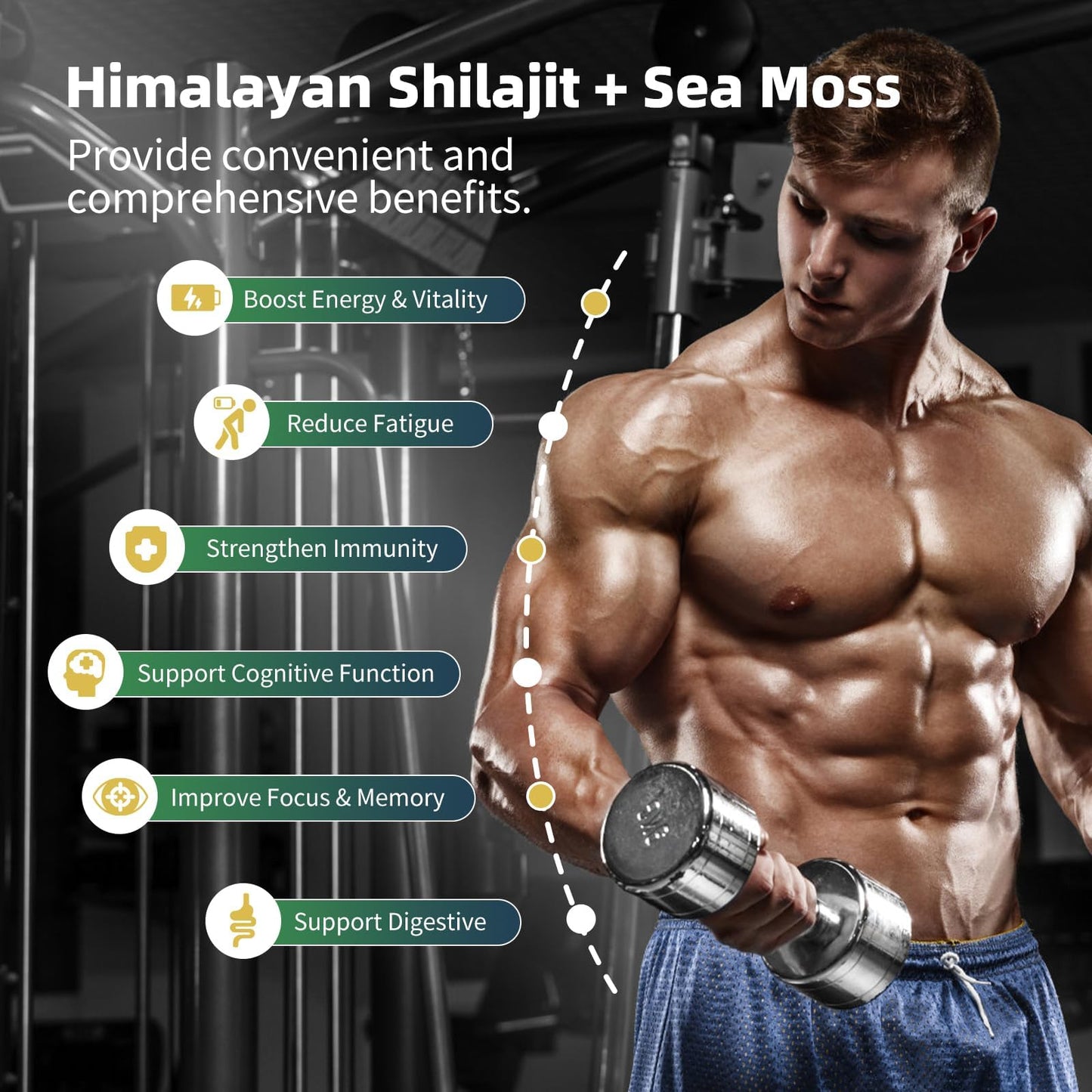 BBEEAAUU Shilajit for Men, Sea Moss and Shilajit Bundle All in 1 Supplements with Coenzyme Q10, Black Seed, Ashwagandha, Taurine, Burdock for Energy, Endurance, Antioxidant & Immune Support, 240 Capsules