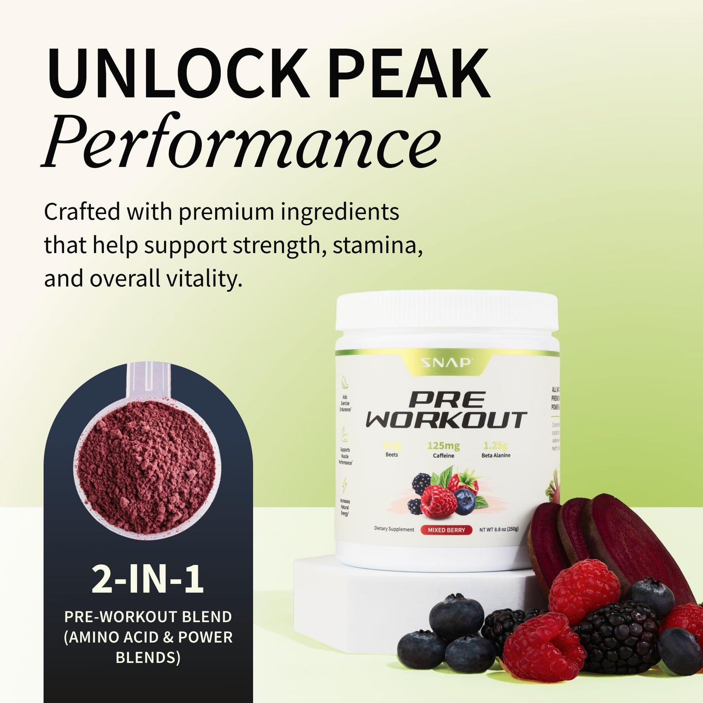 Snap Supplements Pre Workout Beet Root Powder 8.8 oz