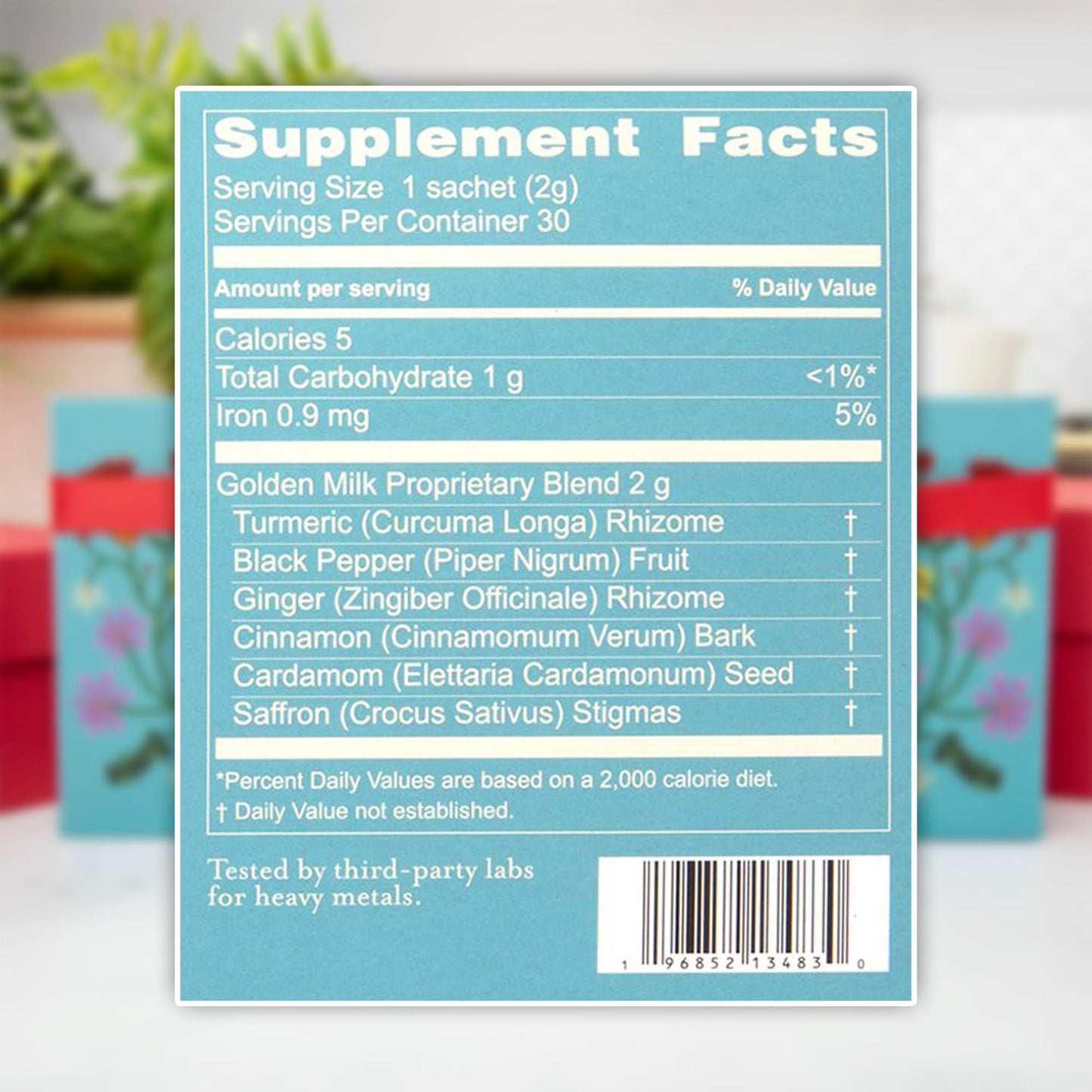 Mt. Meru Medicines Blissful Golden Milk Superblend - Ayurvedic Elixir with High Curcumin Lakadong Turmeric, Powder, 30 Sachets