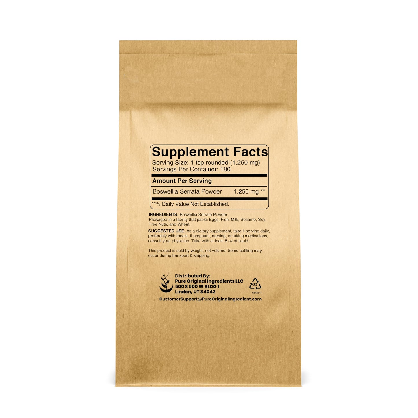 PURE ORIGINAL INGREDIENTS Boswellia Serrata Extract Herbal Supplement Powder 8 oz