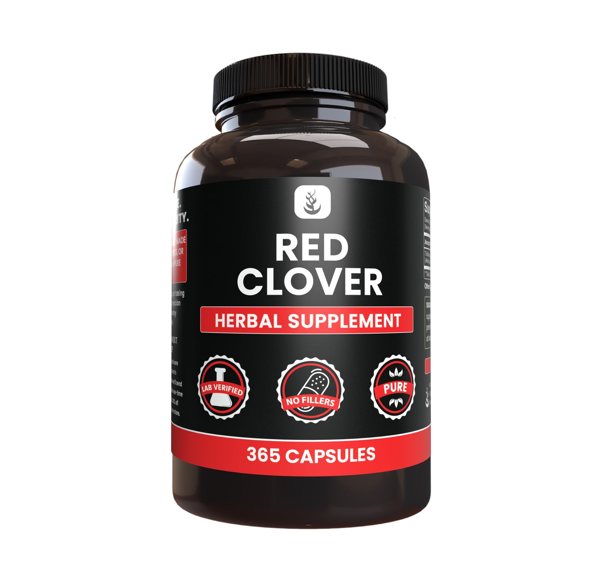 PURE ORIGINAL INGREDIENTS Red Clover Capsules 365 Capsules