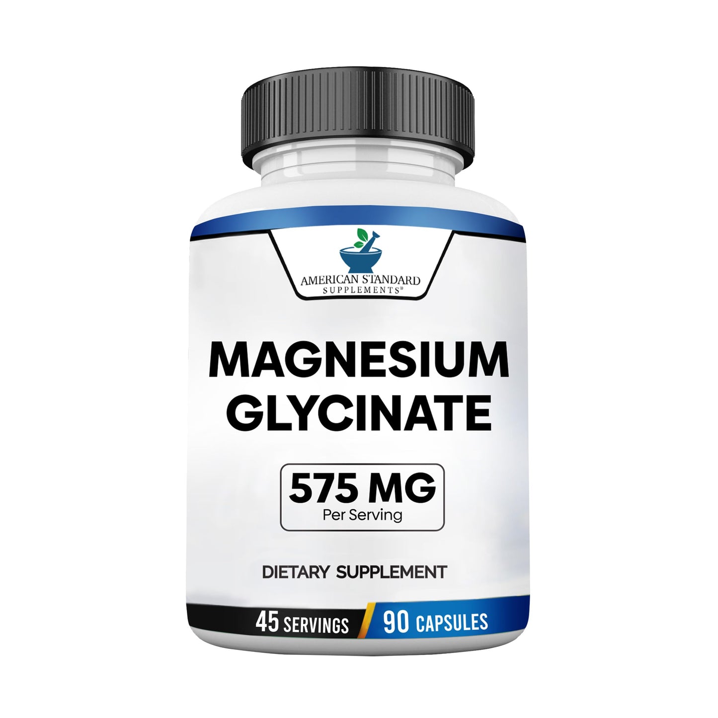 American Standard Supplements Magnesium Glycinate 575mg per Serving Capsule, 90 Count