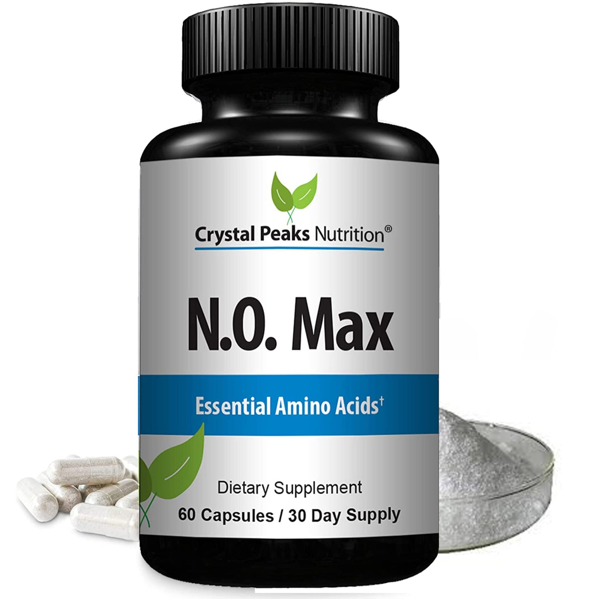 Crystal Peaks Nutrition N.O. Max Nitric Oxide Supplement - L Arginine, Citrulline Malate, AAKG, Beta Alanine Amino Acids, 60 Capsules