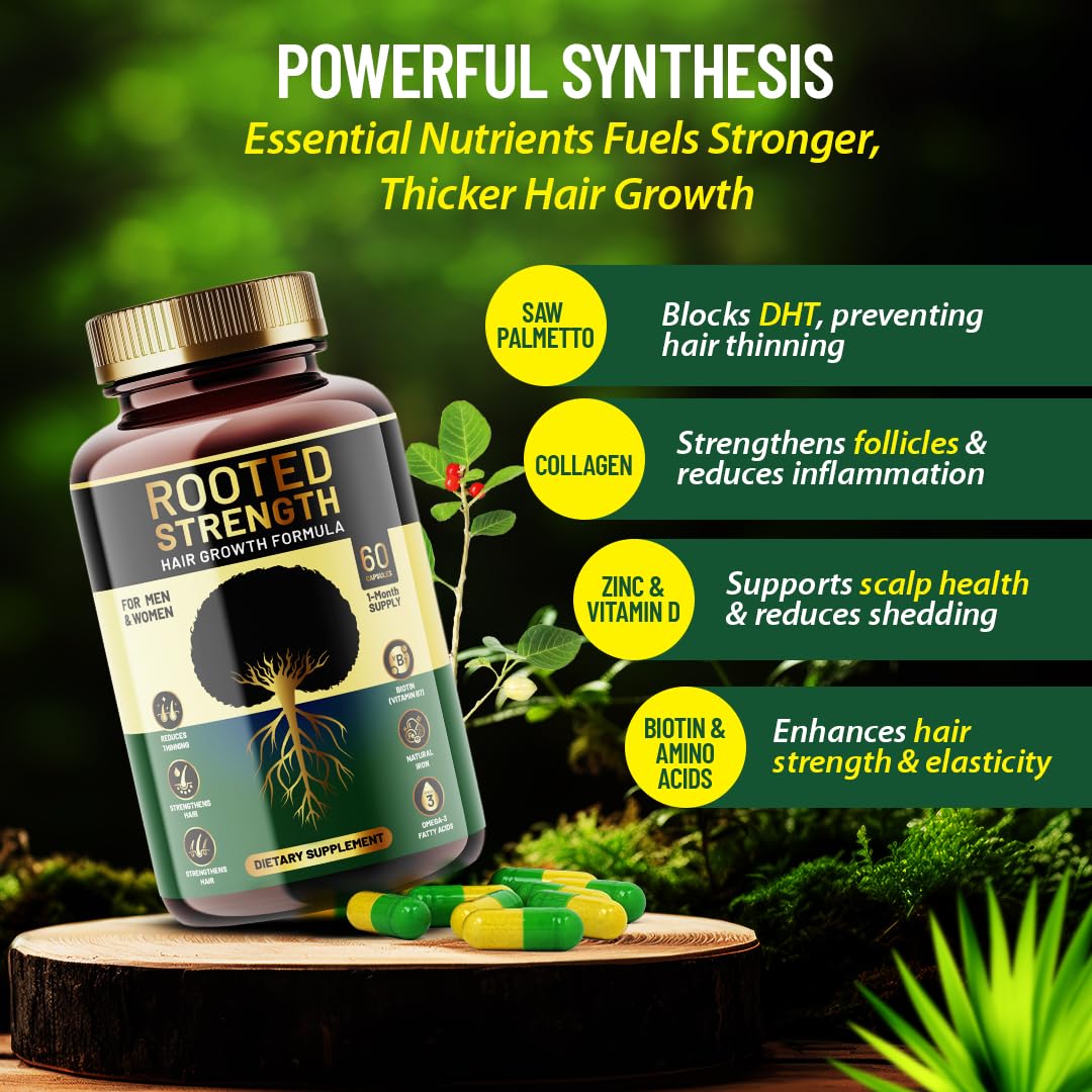 OCEAN VIEW DEEP WAVES POMADE Rooted Strength Hair Growth Vitamins, 60 Capsules