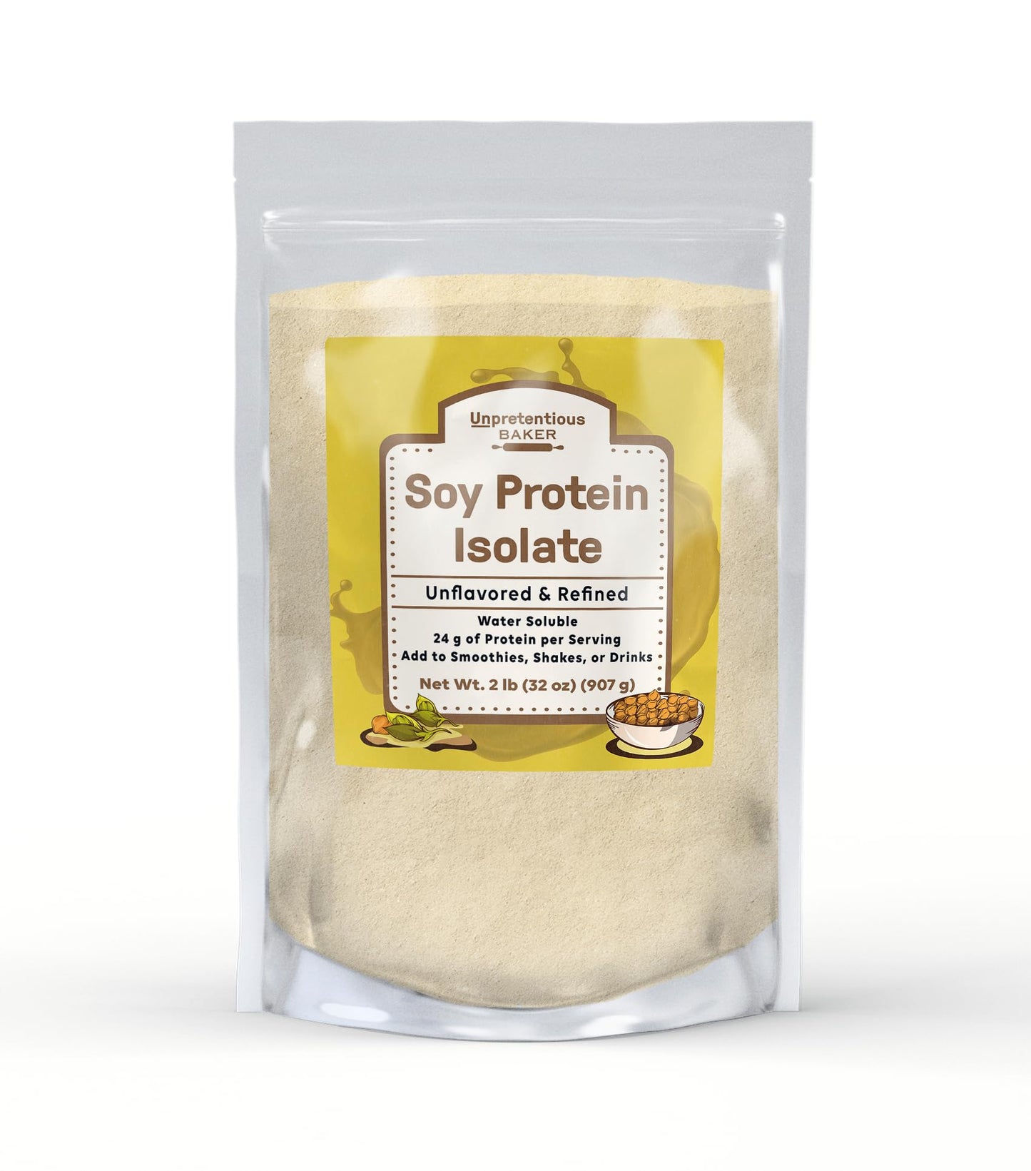 Unpretentious Soy Protein Isolate Powder, 32 Servings