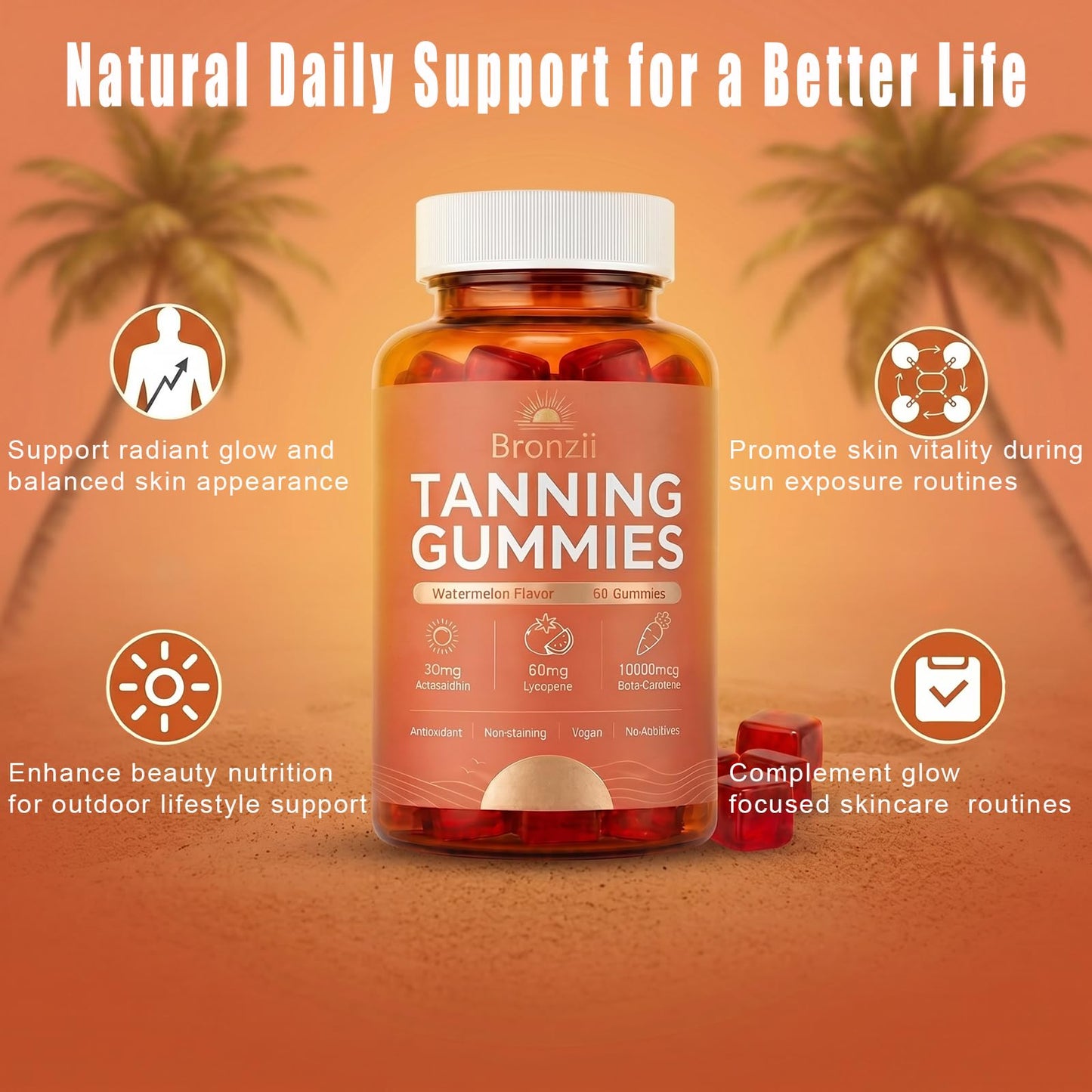 TAWODIUM Bronzii Tanning Gummies 60 Gummies