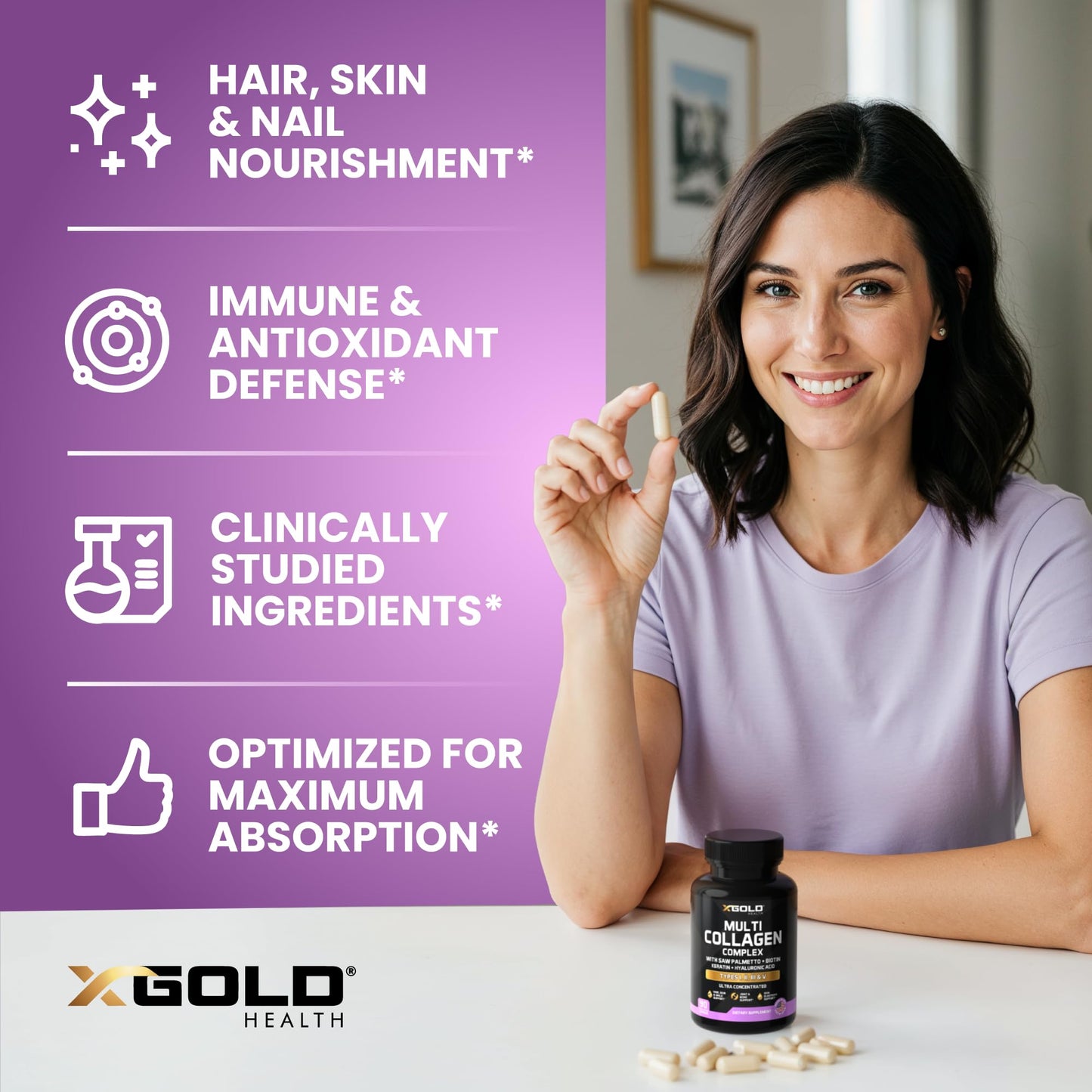 X Gold Health Collagen Complex Capsules, 90 Capsules