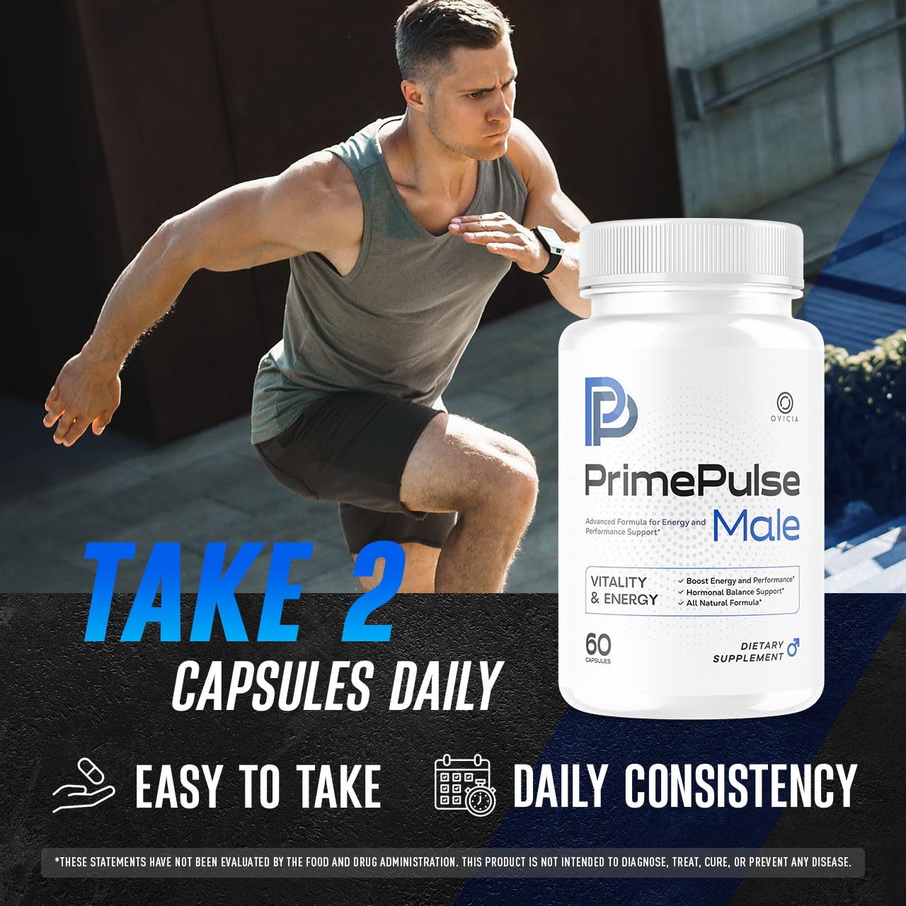 OVICIA PrimePulse Male Pills, 120 Capsules