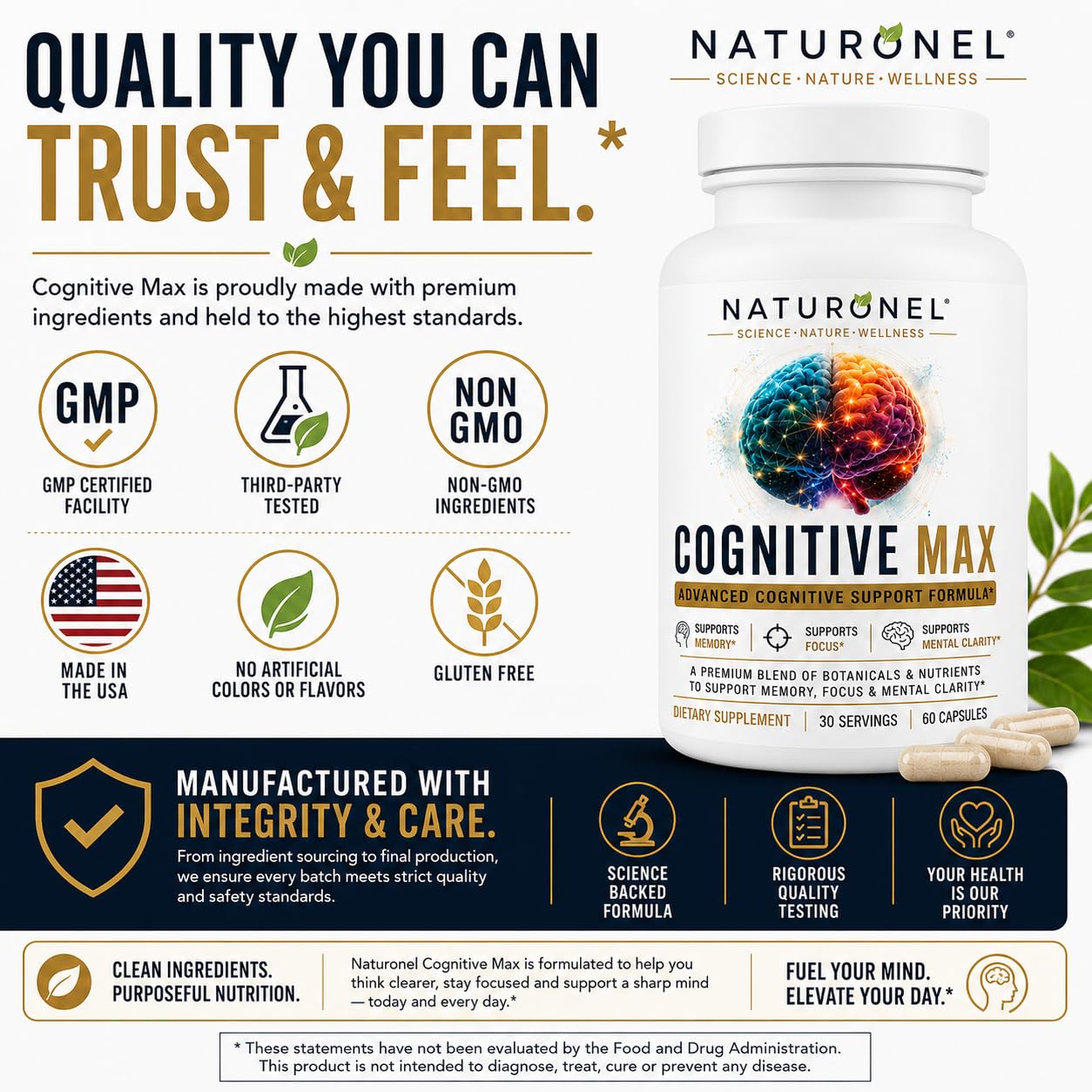 Naturonel Cognitive Max Brain Supplement Capsule 60 Count