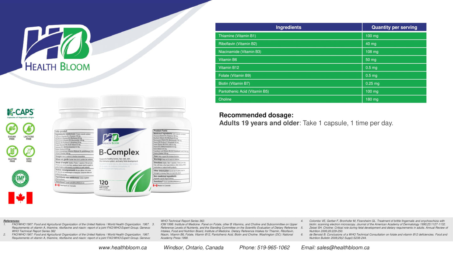 Health Bloom Inc. B-Complex Capsules 60
