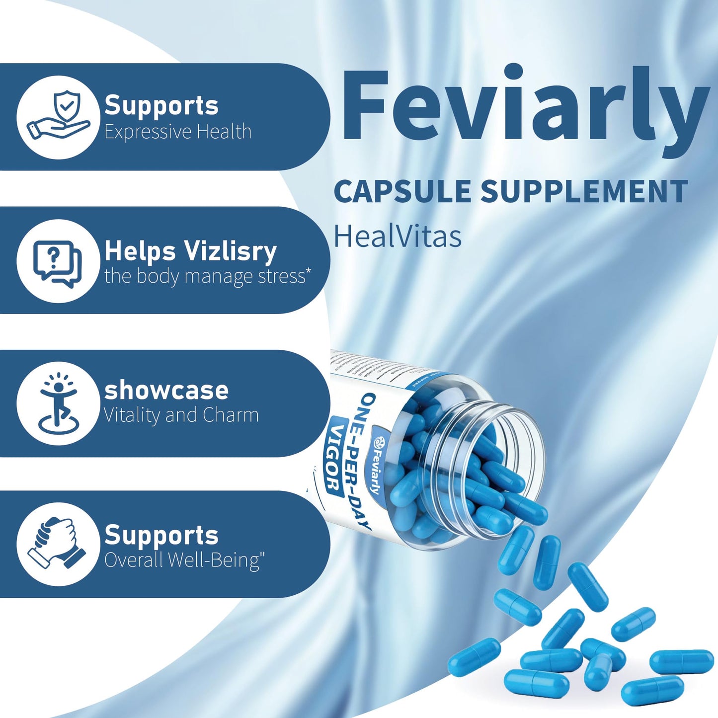 Feviarly Shilajit for Men 800mg with 1600mg Vitality Blend Capsules, 60 Count