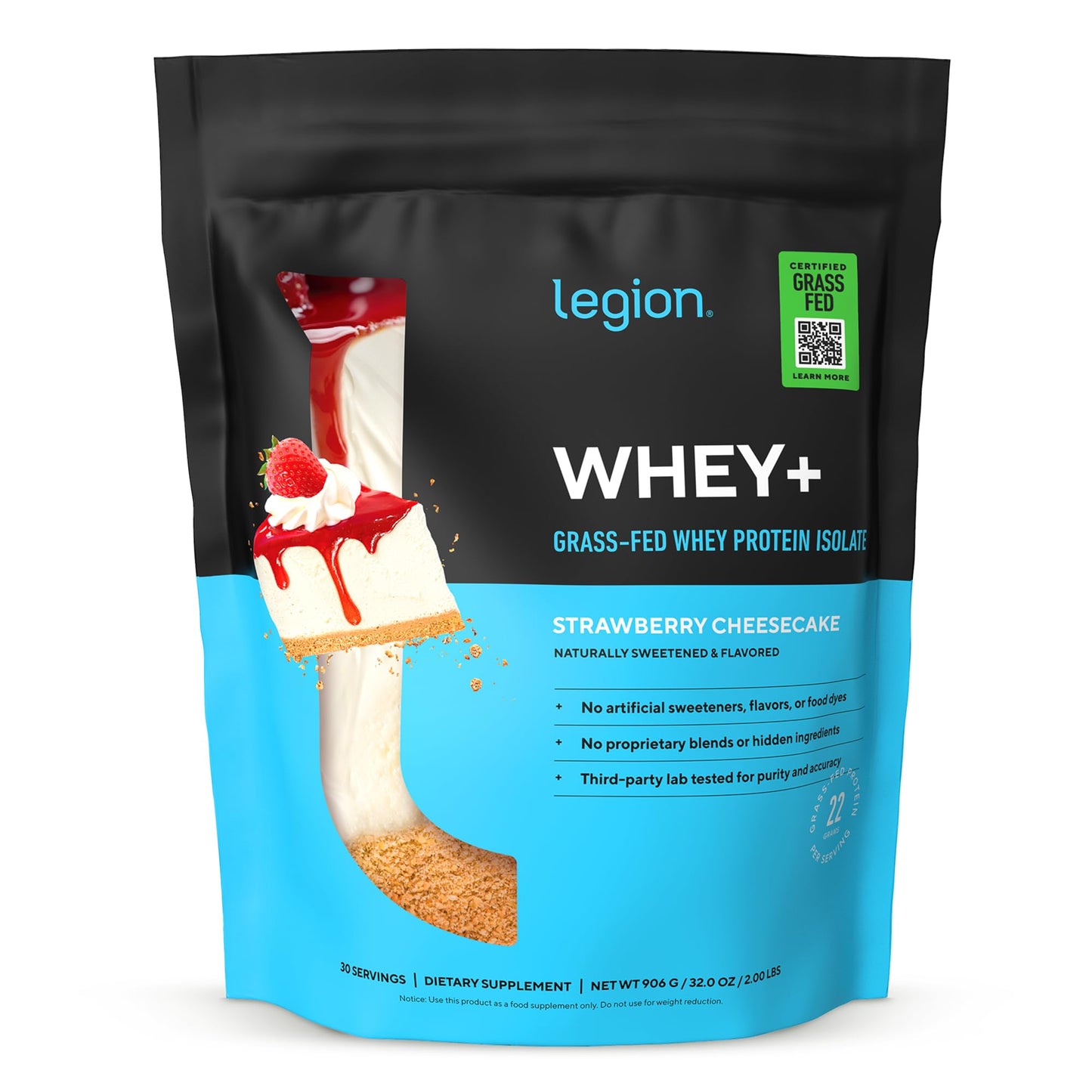 LEGION Whey+ Protein Isolate Powder, 30 Servings