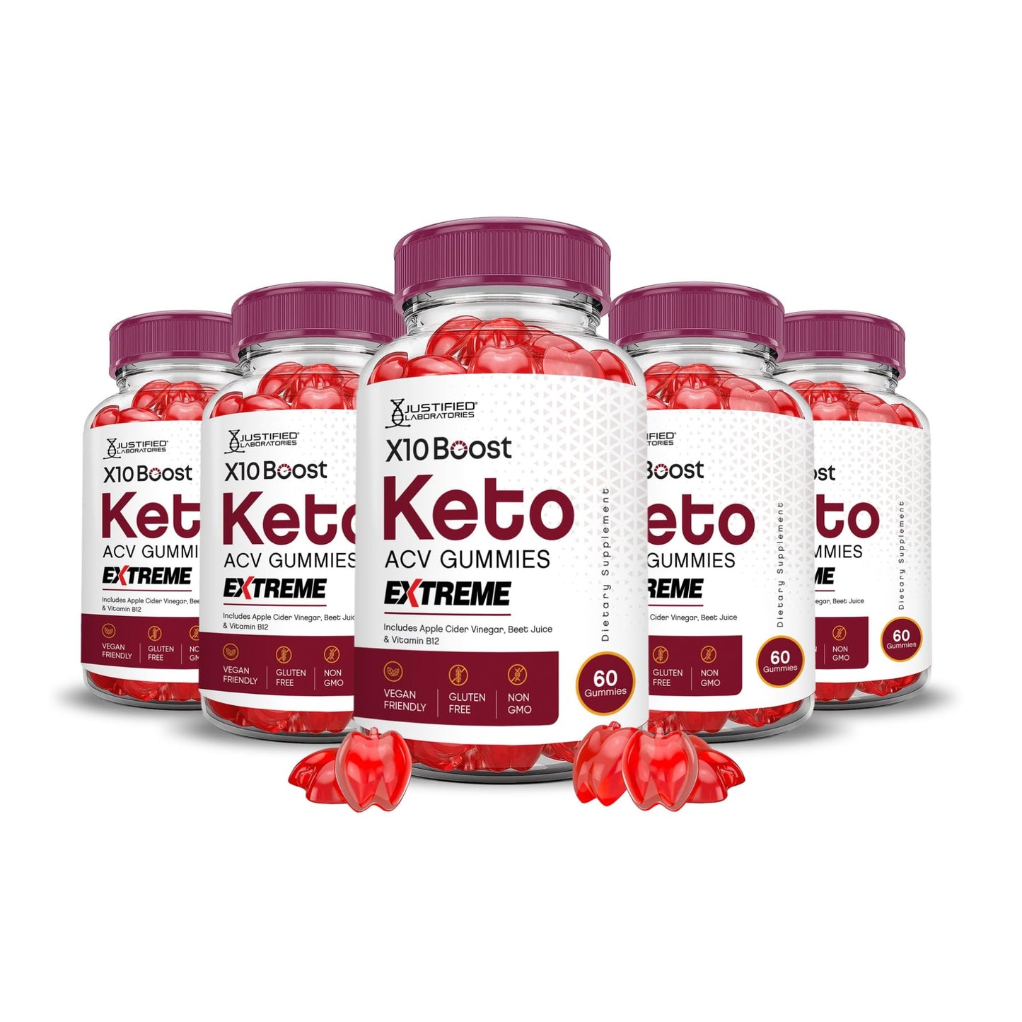 Justified Laboratories X10 Boost Keto ACV Gummies Extreme (2000 mg) 300 Gummies