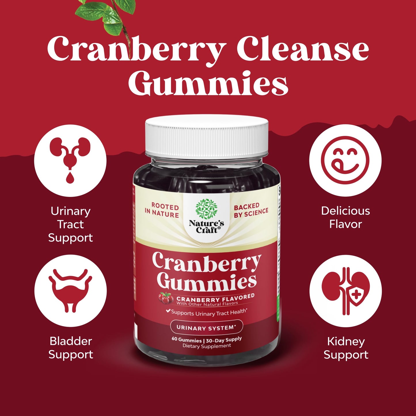 Natures Craft Cranberry Gummies, 60 Count