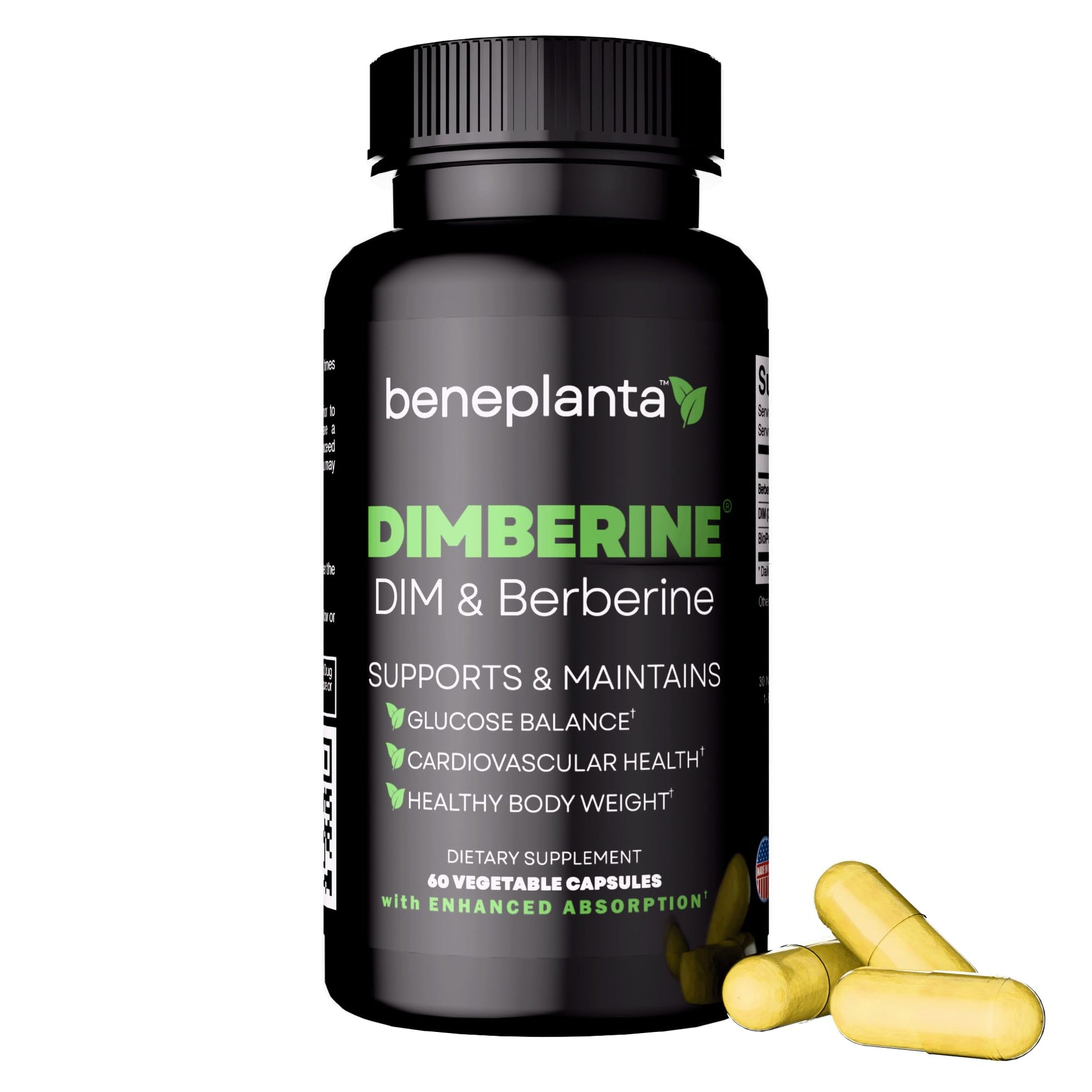 Dimberine DIM & Berberine, High Purity Enhanced Absorption Formula, 60 Capsules